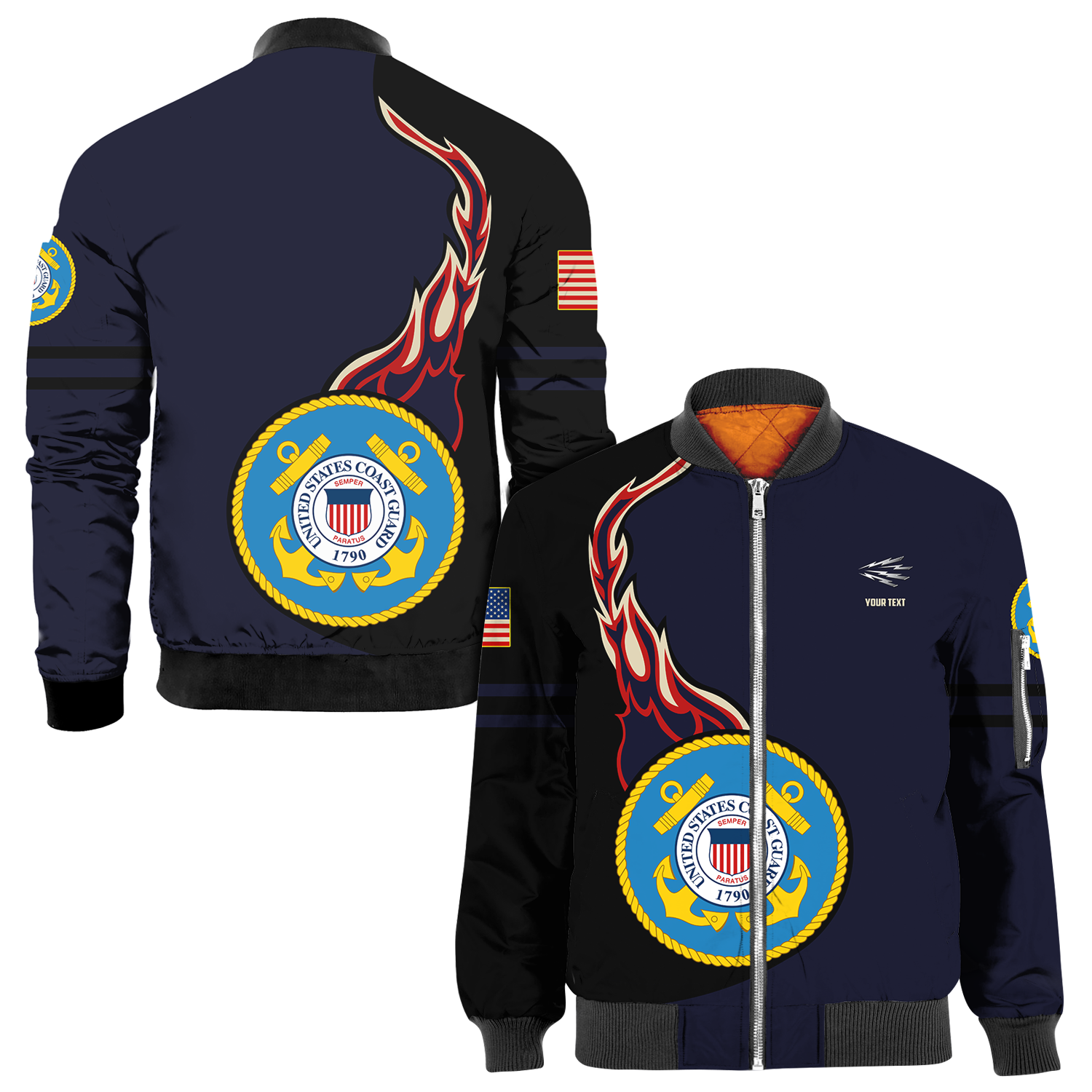 Custom 3D All Over Prints Bomber Jacket, Personalized Name And Ranks, Military Logo-AOV-Custom-Veterans Nation
