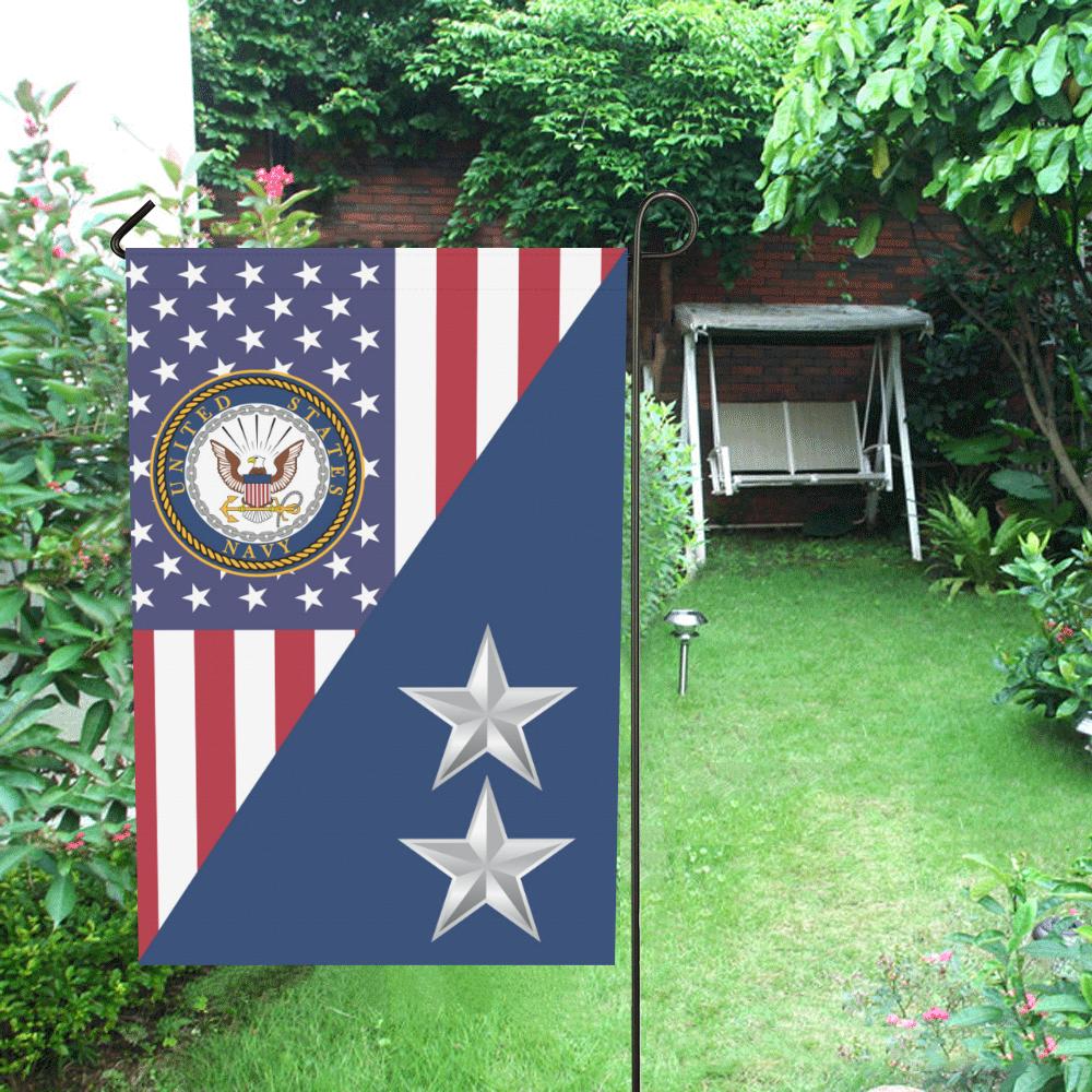 US Navy O-8 Rear Admiral O8 RADM Flag Officer Garden Flag/Yard Flag 12 inches x 18 inches Twin-Side Printing-GDFlag-Navy-Officer-Veterans Nation