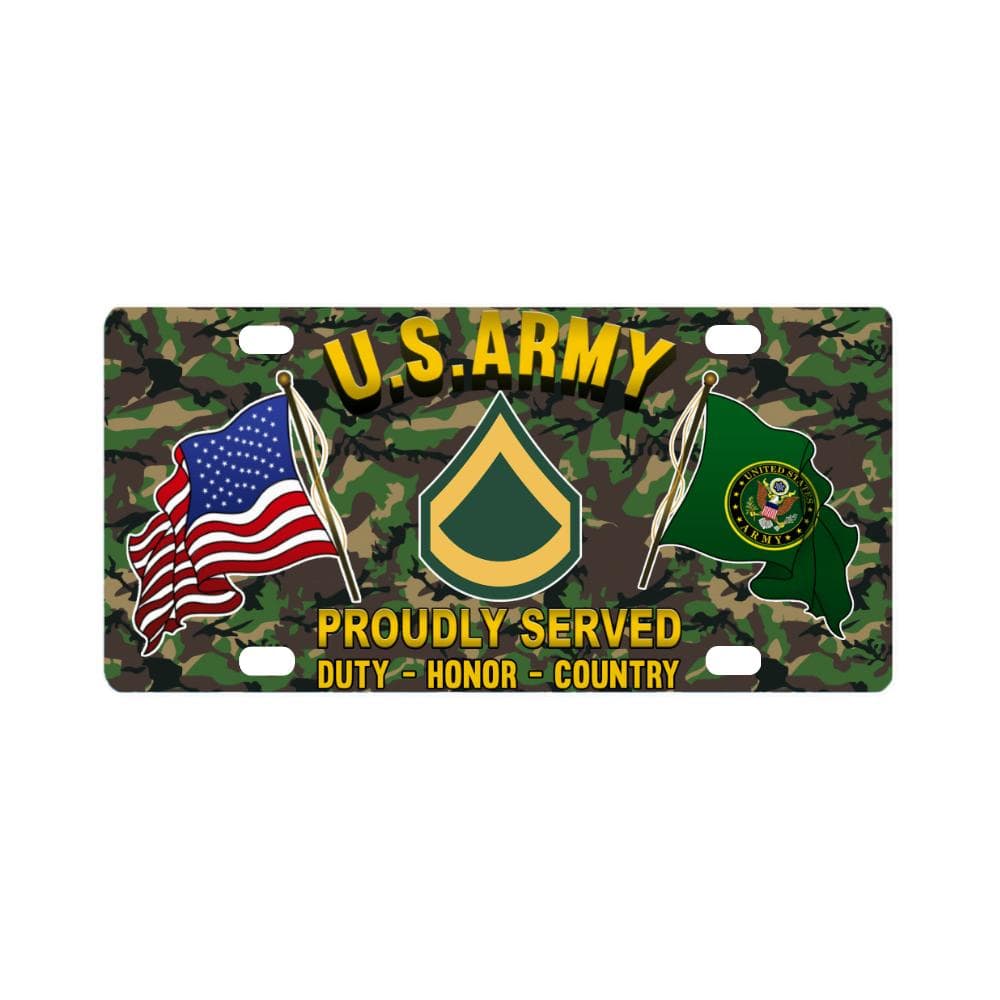 Army E-3 PFC E3 Private First Class RanksProudly P Classic License Plate-LicensePlate-Army-Ranks-Veterans Nation