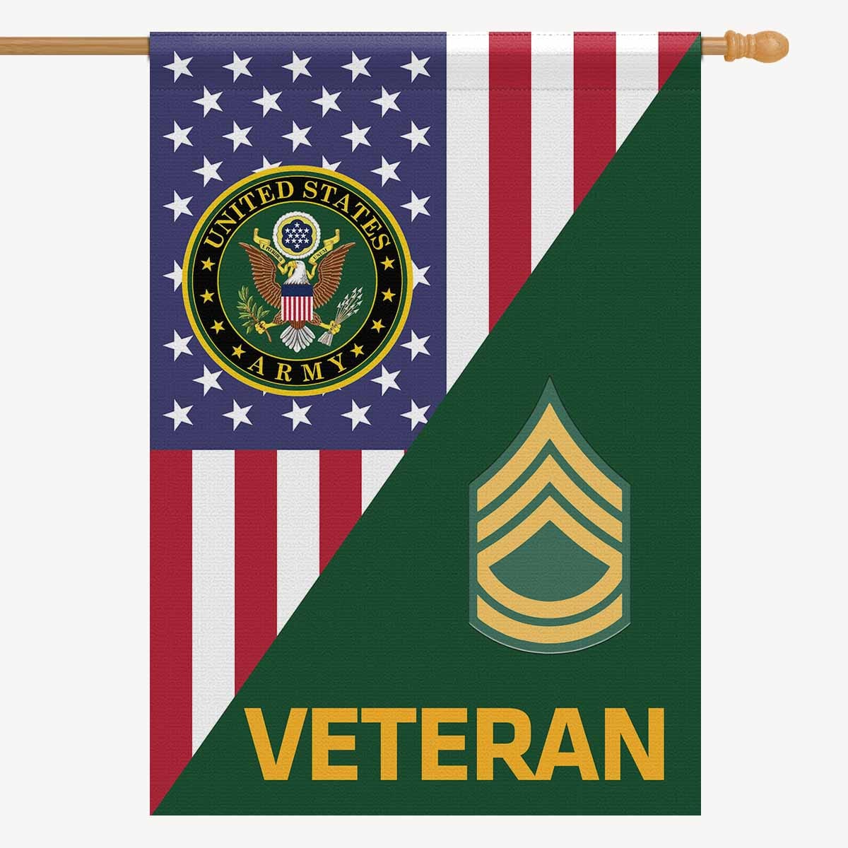 US Army E-7 Sergeant First Class E7 SFC Veteran House Flag 28 Inch x 40 Inch 2-Side Printing-HouseFlag-Army-Ranks-Veterans Nation
