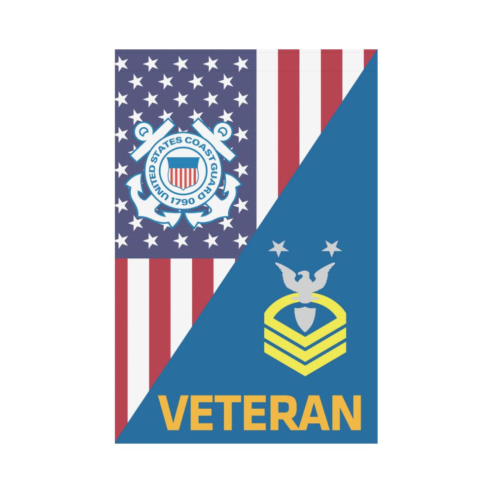 US Coast Guard E-9 Command Master Chief Petty Veteran Garden Flag/Yard Flag 12 inches x 18 inches Twin-Side Printing-GDFlag-USCG-Collar-Veterans Nation