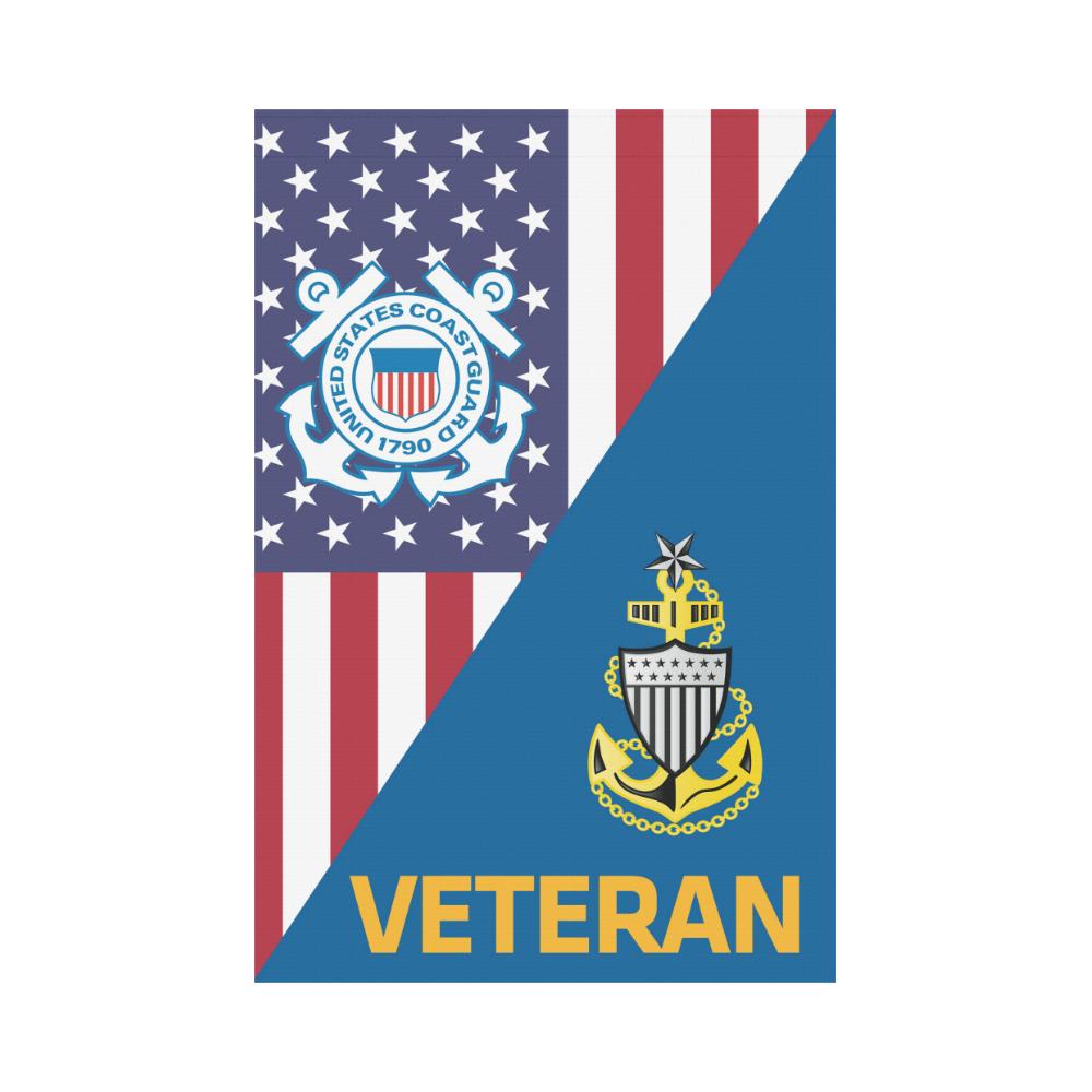 US Coast Guard E-8 Senior Chief Petty Officer E8 SCPO Veteran Garden Flag/Yard Flag 12 inches x 18 inches Twin-Side Printing-GDFlag-USCG-Collar-Veterans Nation