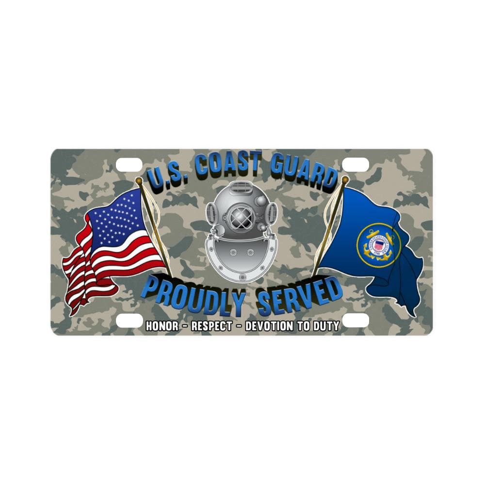 US Coast Guard Diver ND Logo- Classic License Plate-LicensePlate-USCG-Rate-Veterans Nation