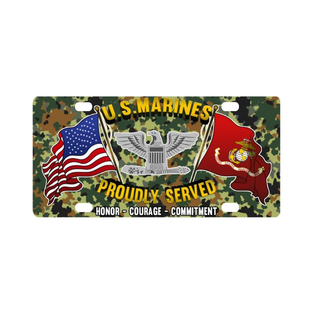 USMC O-6 Colonel O6 Col USMC O6 Field Officer Rank Classic License Plate-LicensePlate-USMC-Ranks-Veterans Nation