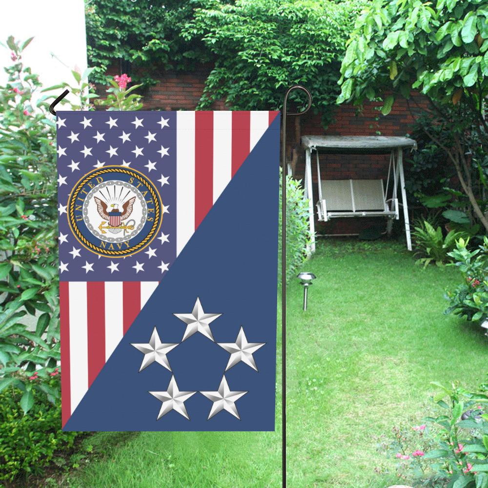 US Navy O-11 Fleet Admiral O11 FADM Flag Officer Garden Flag/Yard Flag 12 inches x 18 inches Twin-Side Printing-GDFlag-Navy-Officer-Veterans Nation