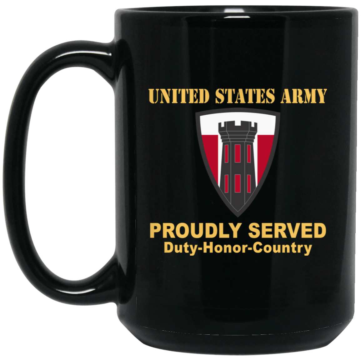 US ARMY 176TH ENGINEER BRIGADE- 11 oz - 15 oz Black Mug-Mug-Army-CSIB-Veterans Nation