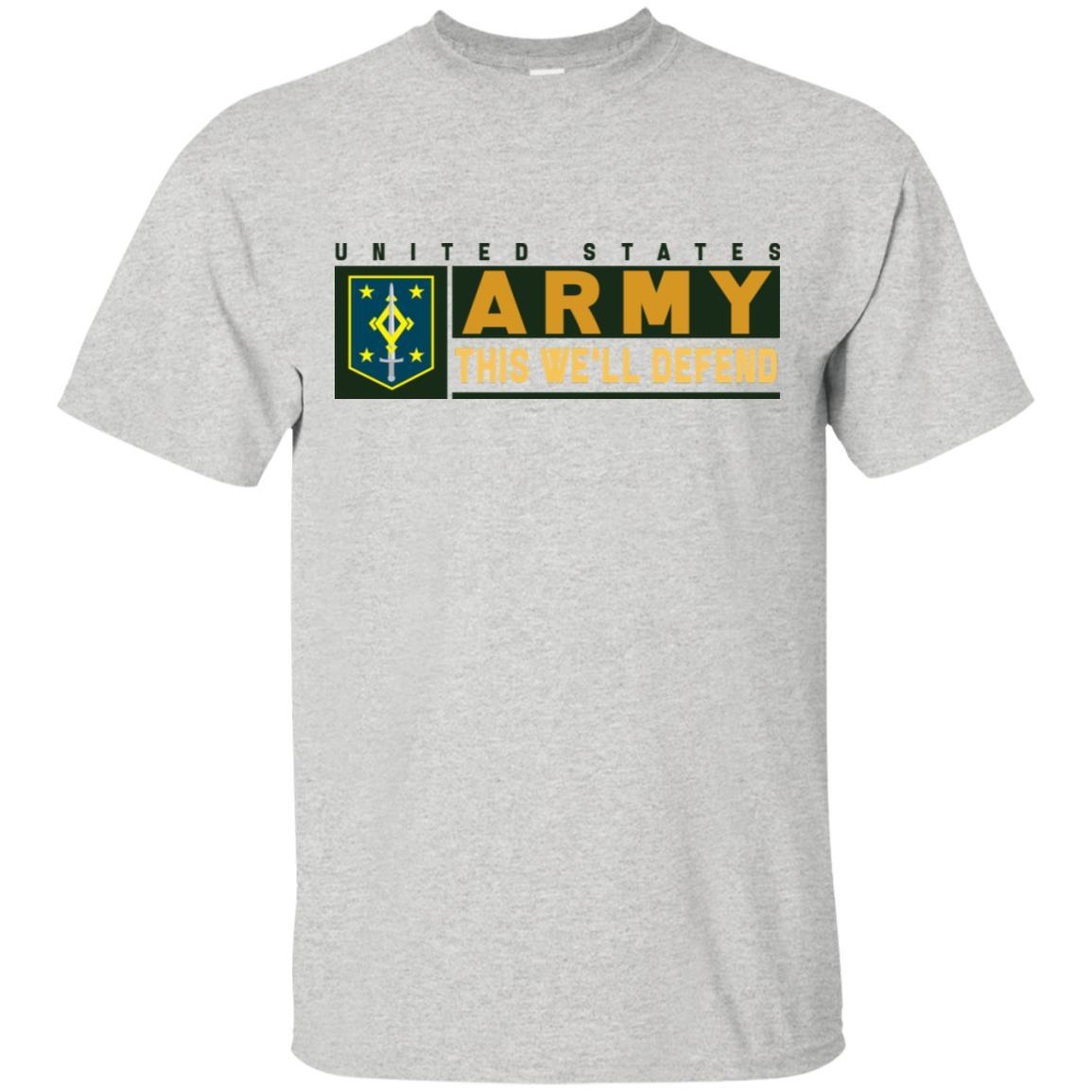 US Army 4TH MANEUVER ENHANCEMENT BRIGADE- This We'll Defend T-Shirt On Front For Men-TShirt-Army-Veterans Nation