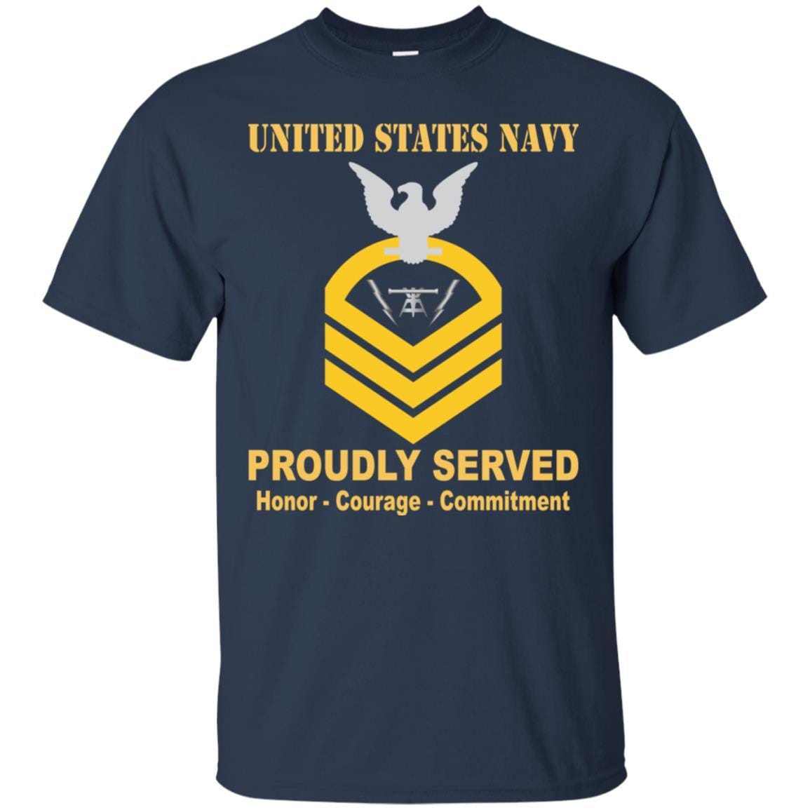 Navy Fire Controlman Navy FC E-7 Rating Badges Proudly Served T-Shirt For Men On Front-TShirt-Navy-Veterans Nation