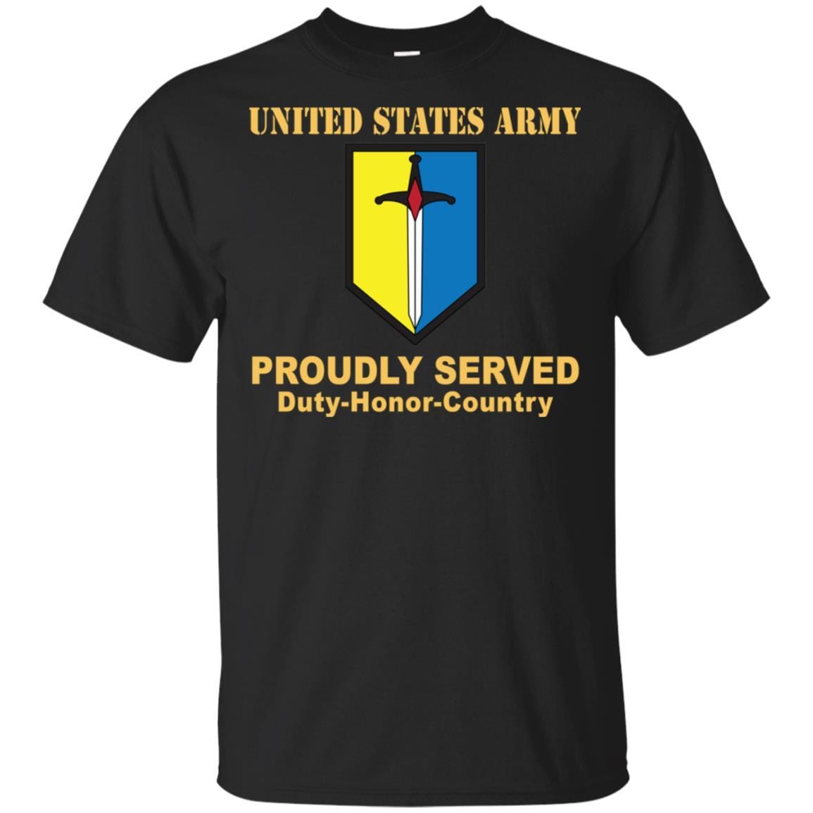 US ARMY 1ST MANEUVER ENHANCEMENT BRIGADE- Proudly Served T-Shirt On Front For Men-TShirt-Army-Veterans Nation