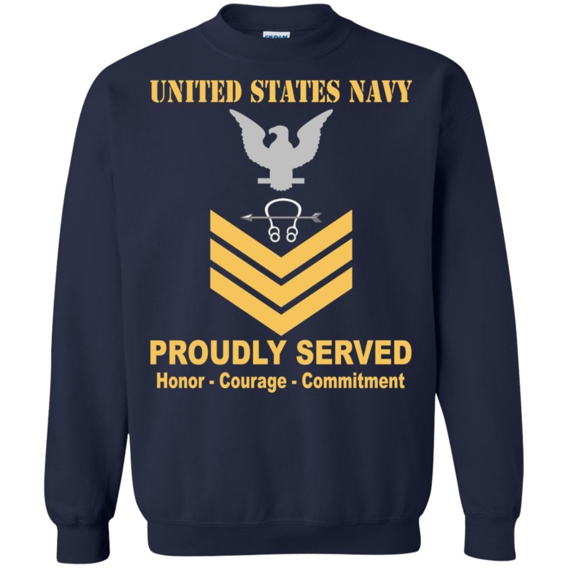 Navy Sonar Technician Navy ST E-6 Rating Badges Proudly Served T-Shirt For Men On Front-TShirt-Navy-Veterans Nation