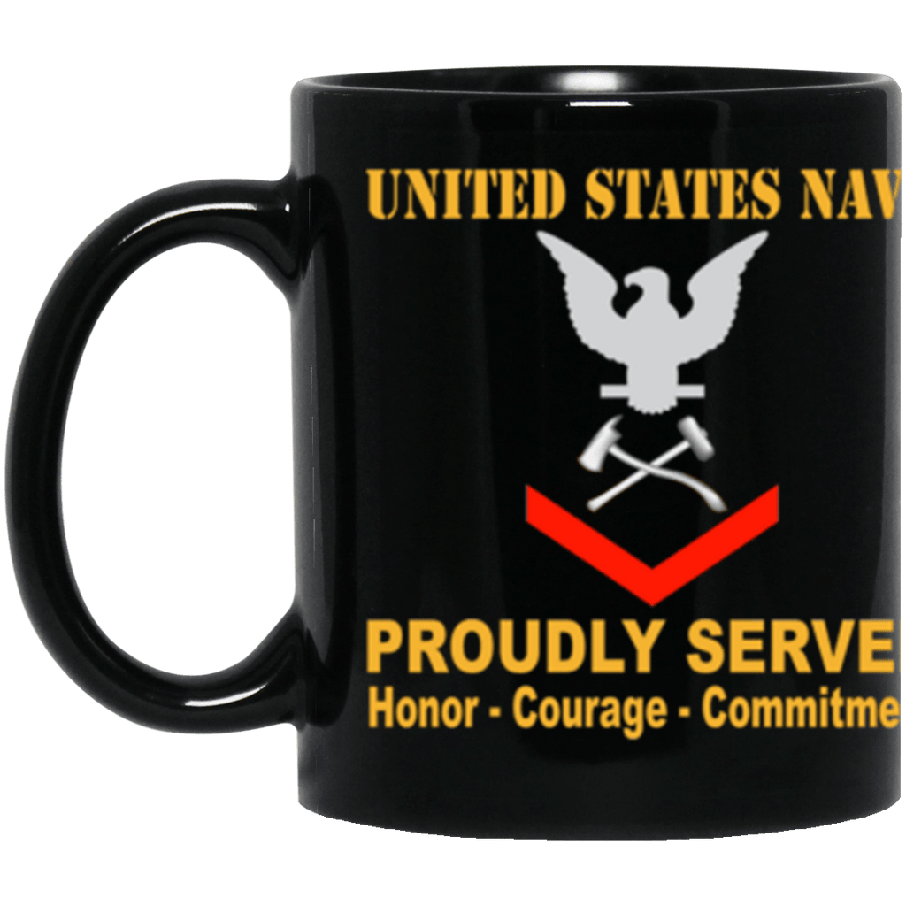 US Navy Damage Controlman Navy DC E-4 11 oz. Black Mug-Drinkware-Veterans Nation