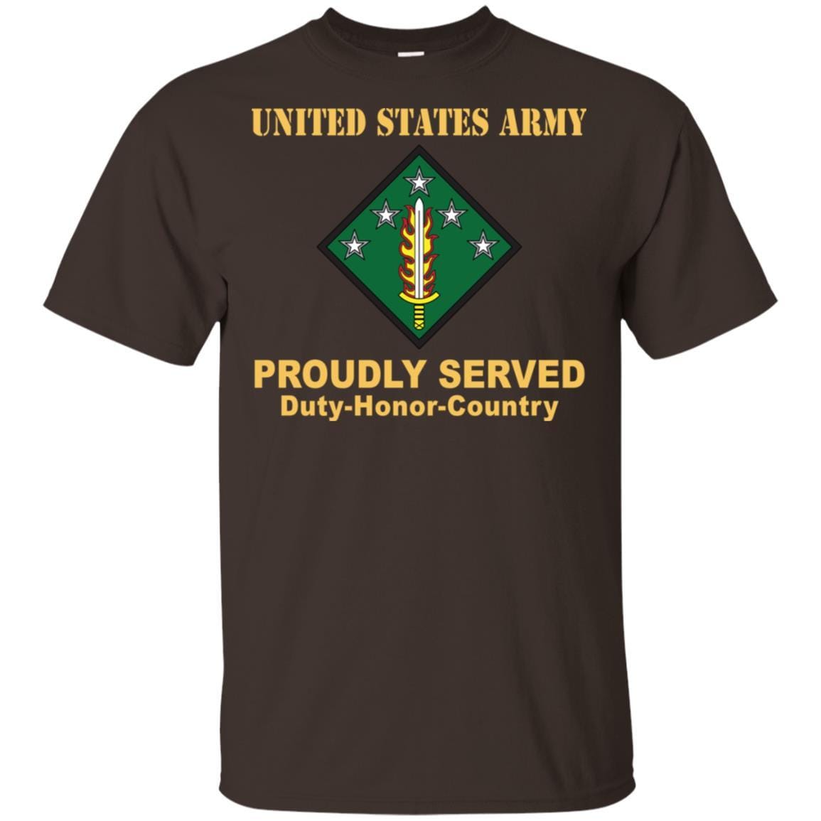 US ARMY 20TH SUPPORT COMMAND (CBRNE)- Proudly Served T-Shirt On Front For Men-TShirt-Army-Veterans Nation