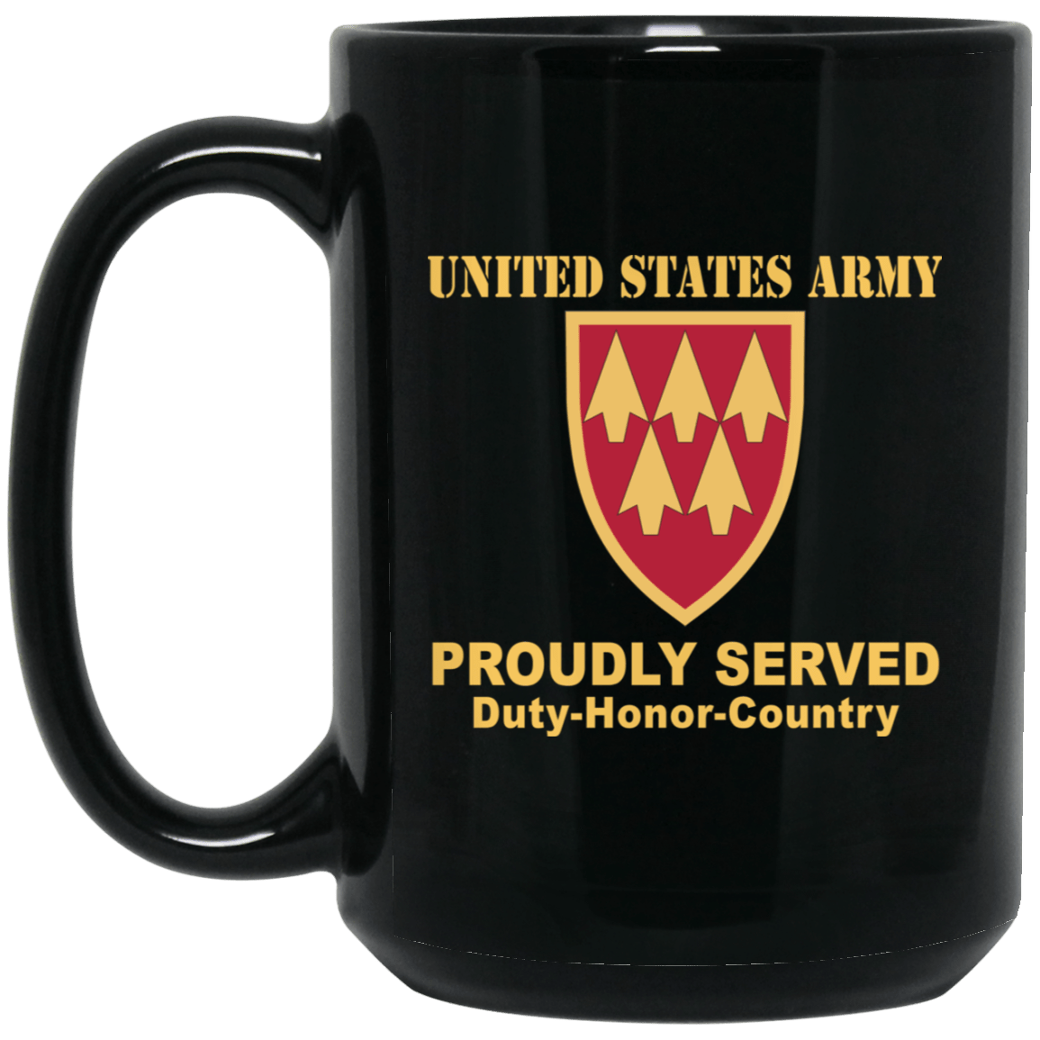 US ARMY 32ND AIR AND MISSILE DEFENSE COMMAND - 11 oz - 15 oz Black Mug-Mug-Army-CSIB-Veterans Nation