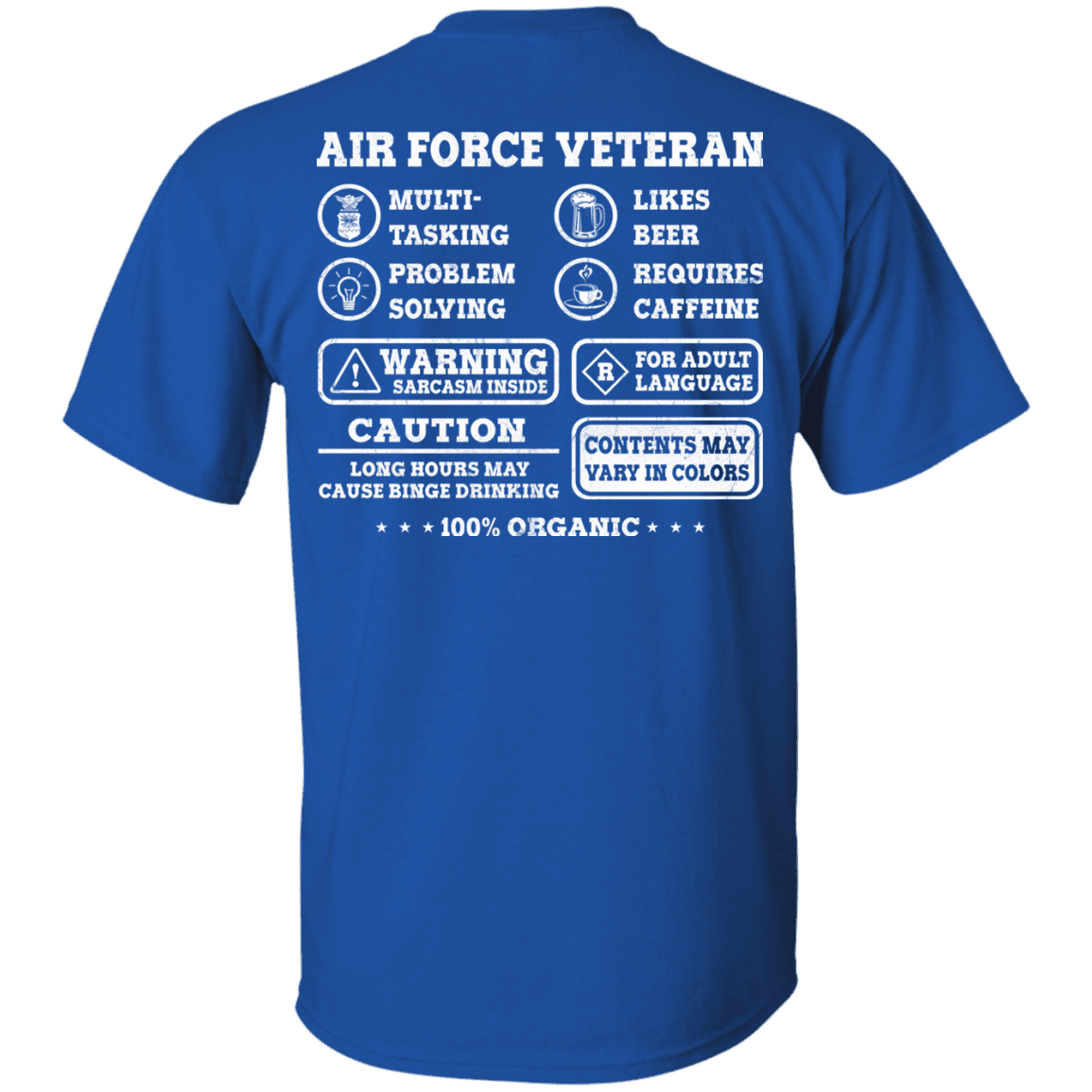 Air Force Veteran Multitasking Sarcasm Men Back T Shirts-TShirt-USAF-Veterans Nation