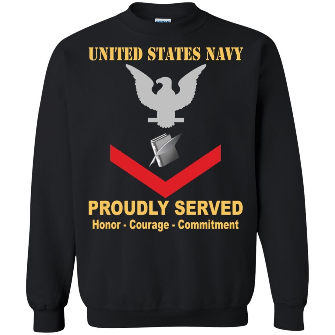 Navy Personnel Specialist Navy PS E-4 Rating Badges Proudly Served T-Shirt For Men On Front-TShirt-Navy-Veterans Nation