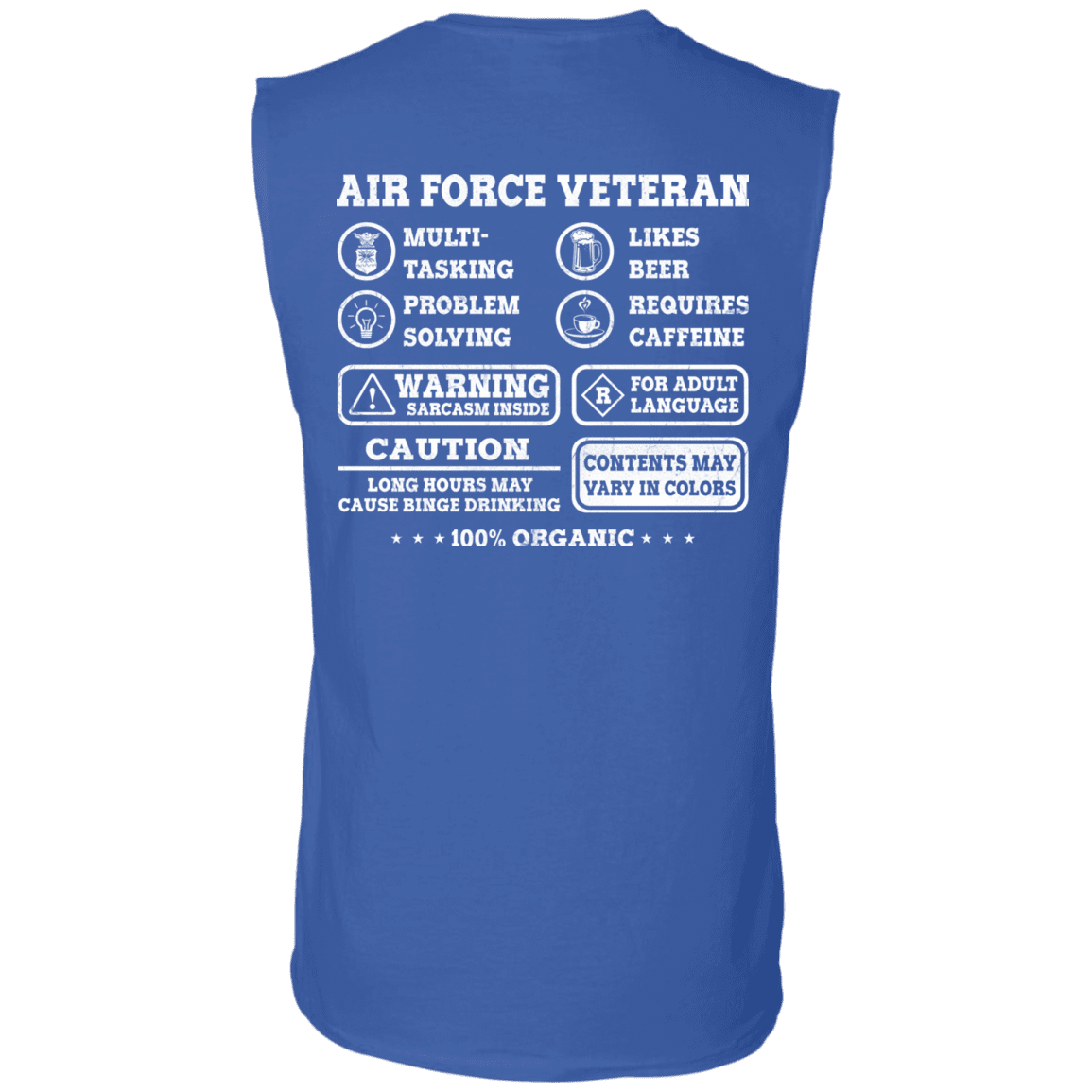 Air Force Veteran Multitasking Sarcasm Men Back T Shirts-TShirt-USAF-Veterans Nation