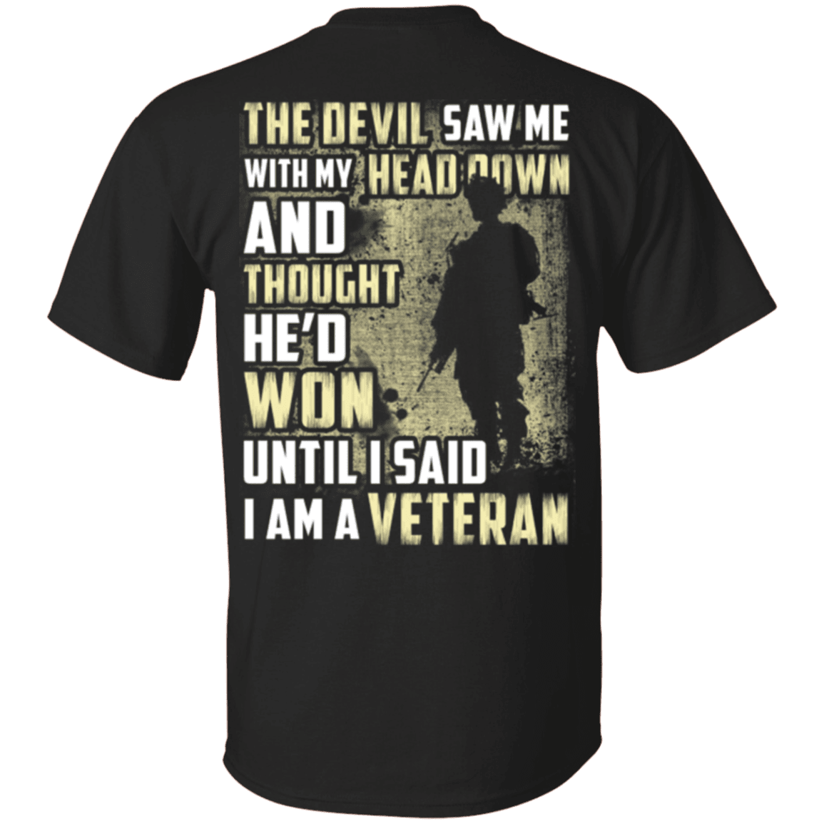 Military T-Shirt "I Am A Veteran" - Men Back-TShirt-General-Veterans Nation