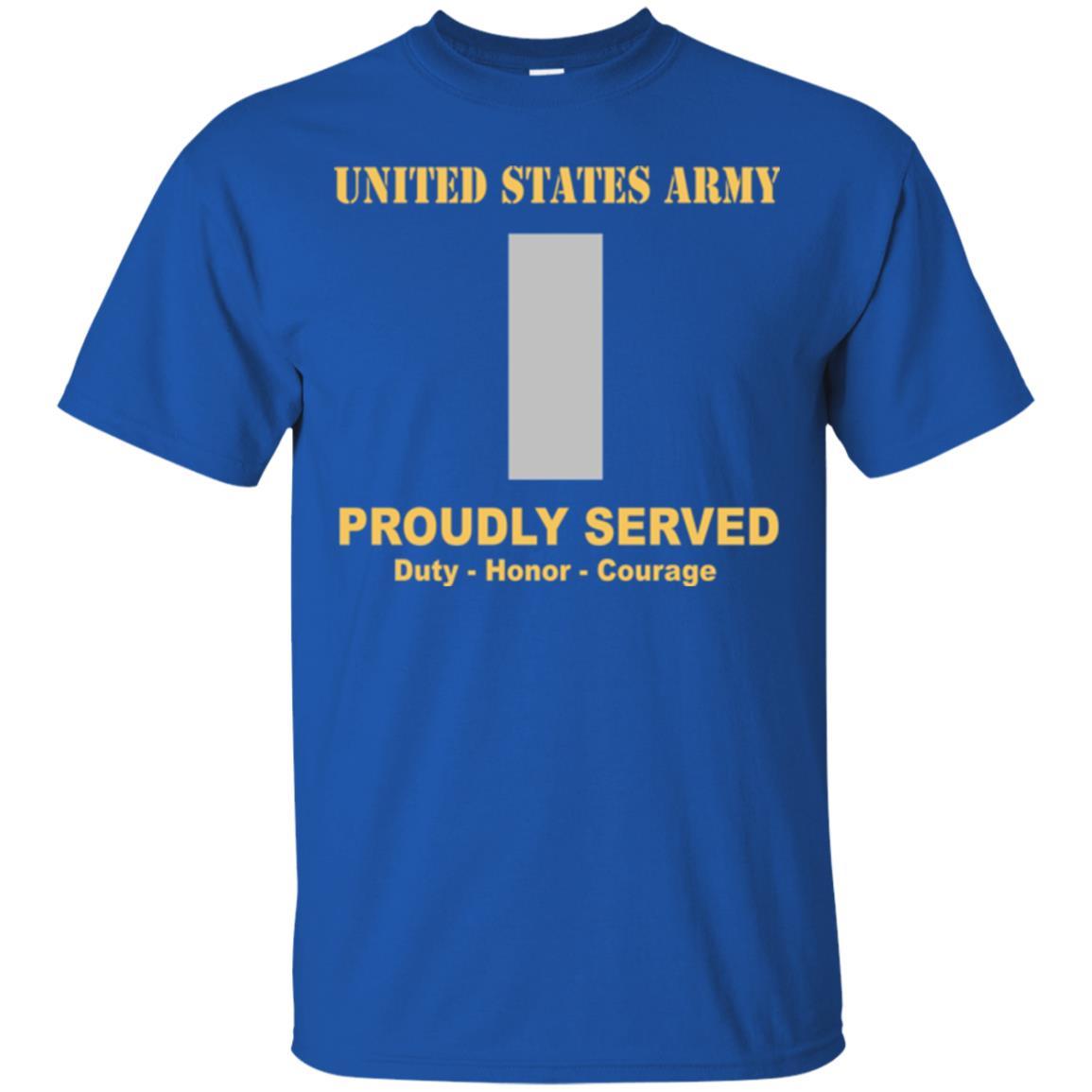 US Army O-2 First Lieutenant O2 1LT Commissioned Officer Ranks Men Front Shirt US Army Rank-TShirt-Army-Veterans Nation