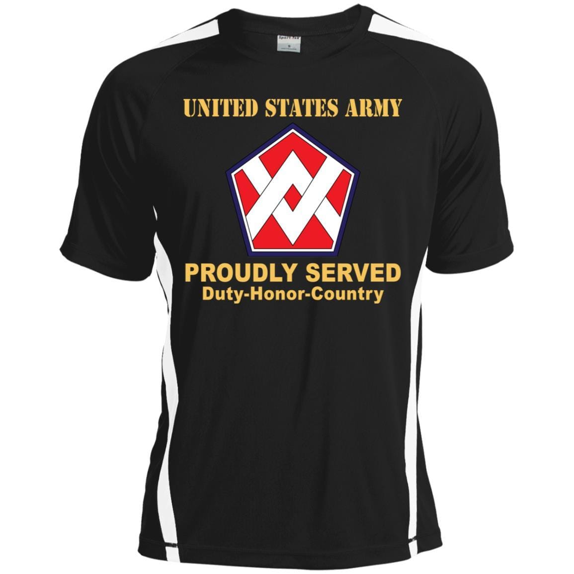 US ARMY 55TH SUSTAINMENT BRIGADE CSIB - Proudly Served T-Shirt On Front For Men-TShirt-Army-Veterans Nation