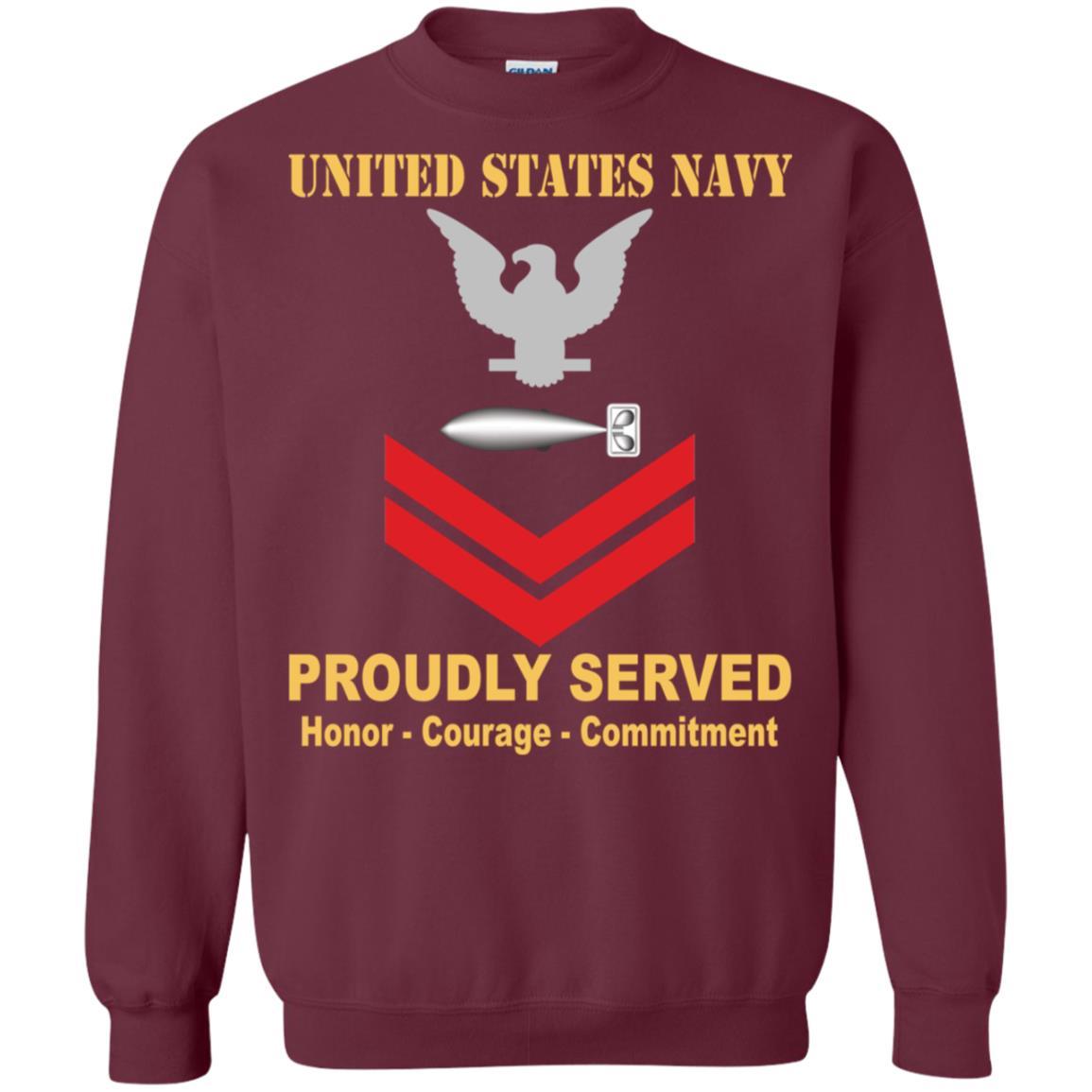 U.S Navy Torpedoman's mate Navy TM E-5 Rating Badges Proudly Served T-Shirt For Men On Front-TShirt-Navy-Veterans Nation