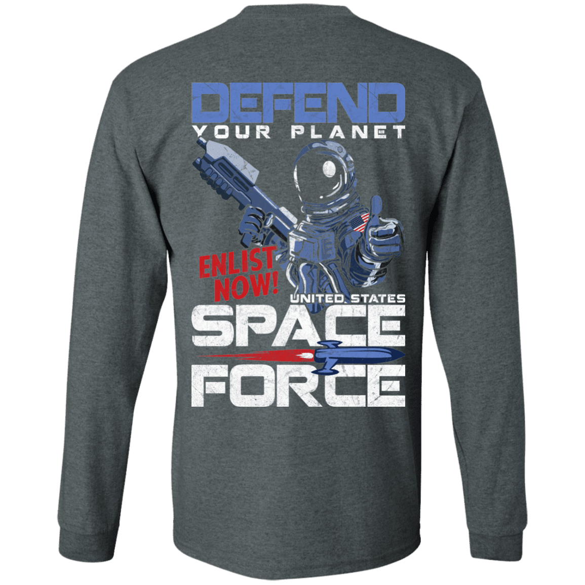 Military T-Shirt "Defend Your Planet Space Force" Men Back-TShirt-General-Veterans Nation