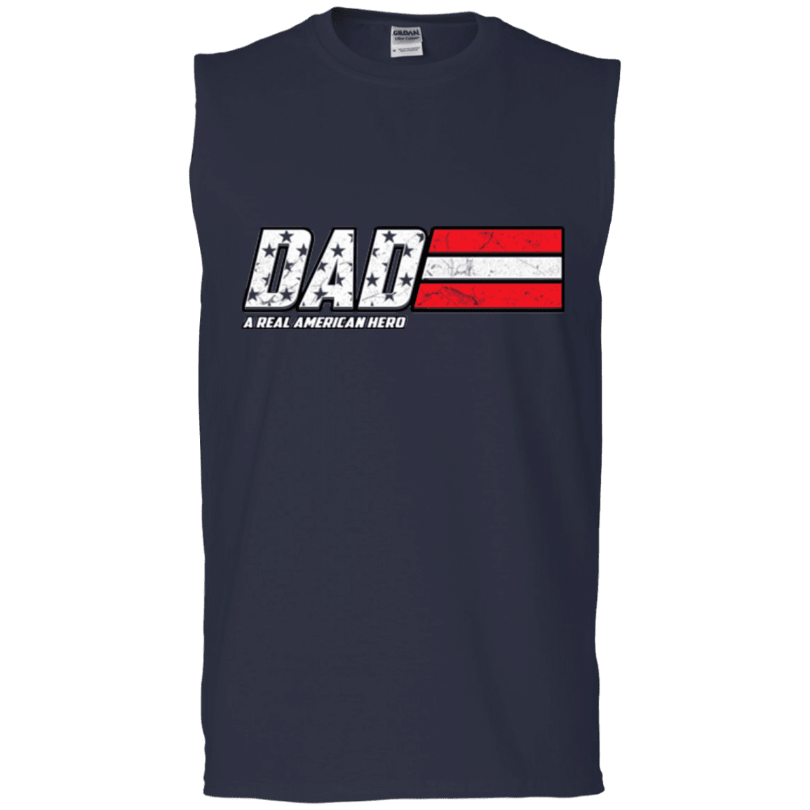 Military T-Shirt "Dad - A Real American Hero - Men" Front-TShirt-General-Veterans Nation