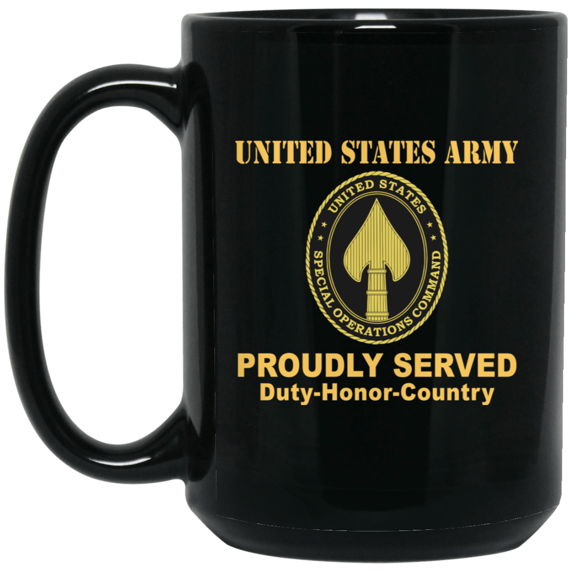 US ARMY USA ELEMENT SPECIAL OPERATIONS COMMAND- 11 oz - 15 oz Black Mug-Mug-Army-CSIB-Veterans Nation