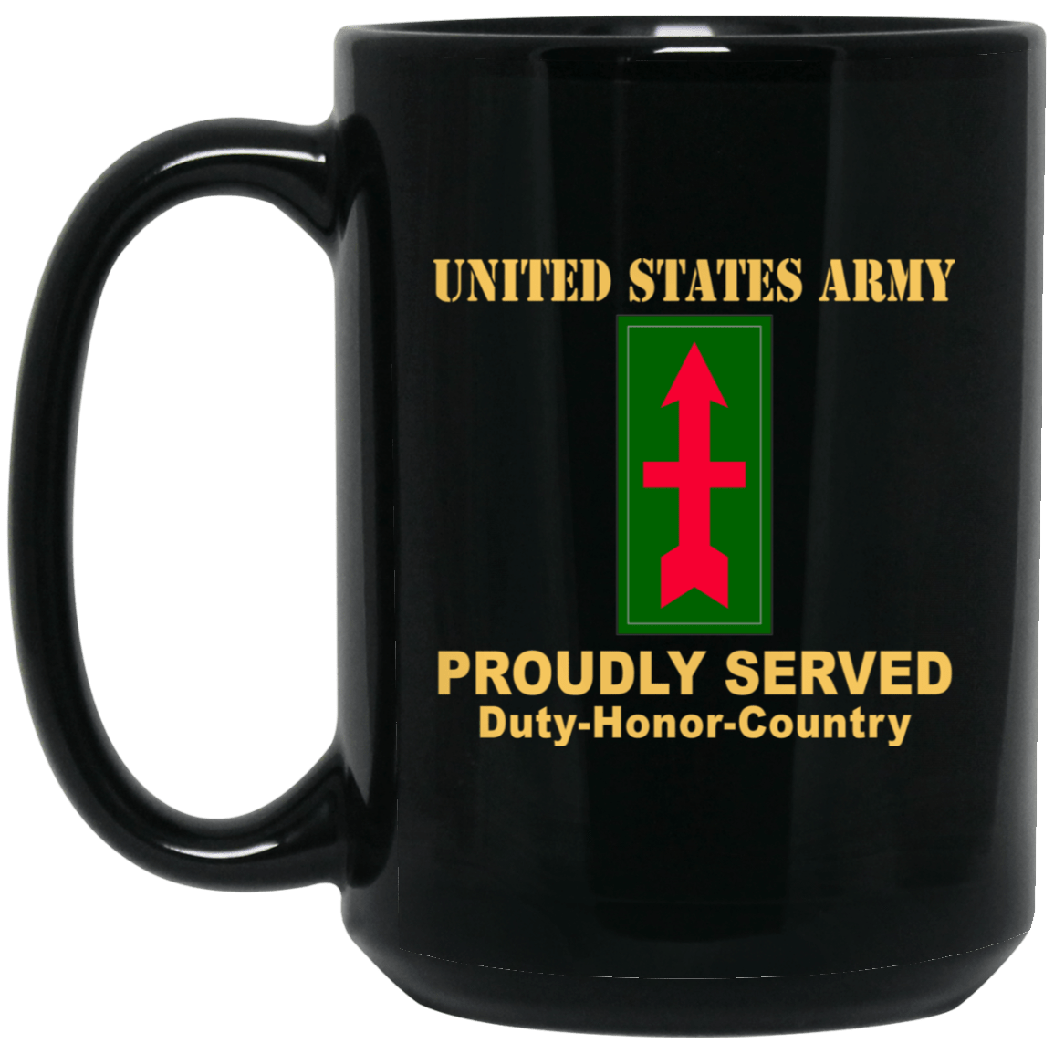 US ARMY 32ND INFANTRY BRIGADE COMBAT TEAM CSIB - 11 oz - 15 oz Black Mug-Mug-Army-CSIB-Veterans Nation
