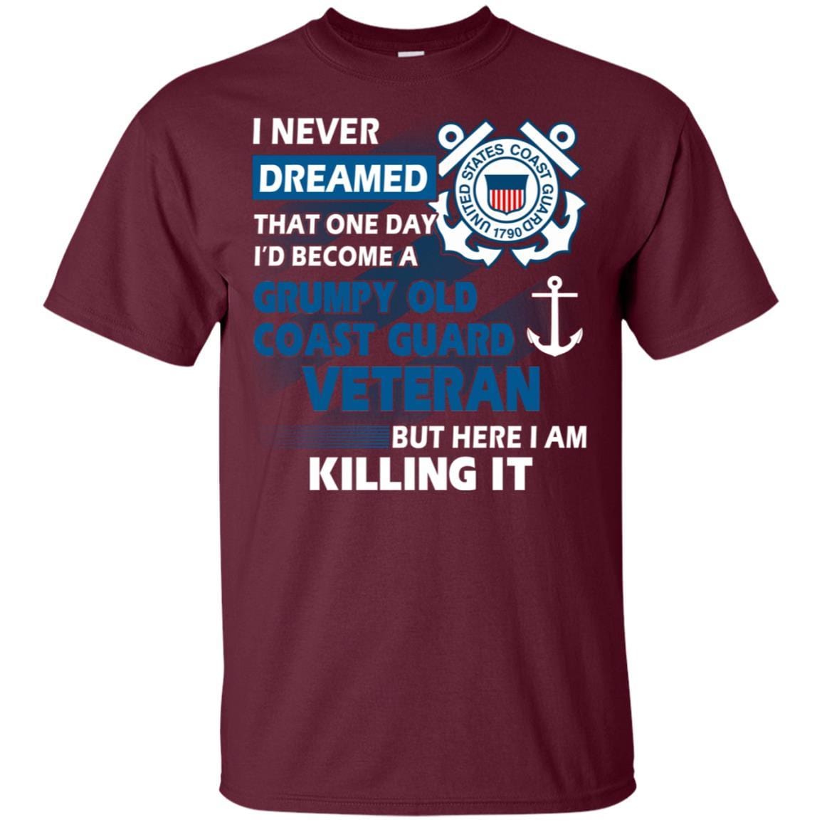 US Coast Guard Grumpy Old Veteran T-Shirt On Front-TShirt-USCG-Veterans Nation