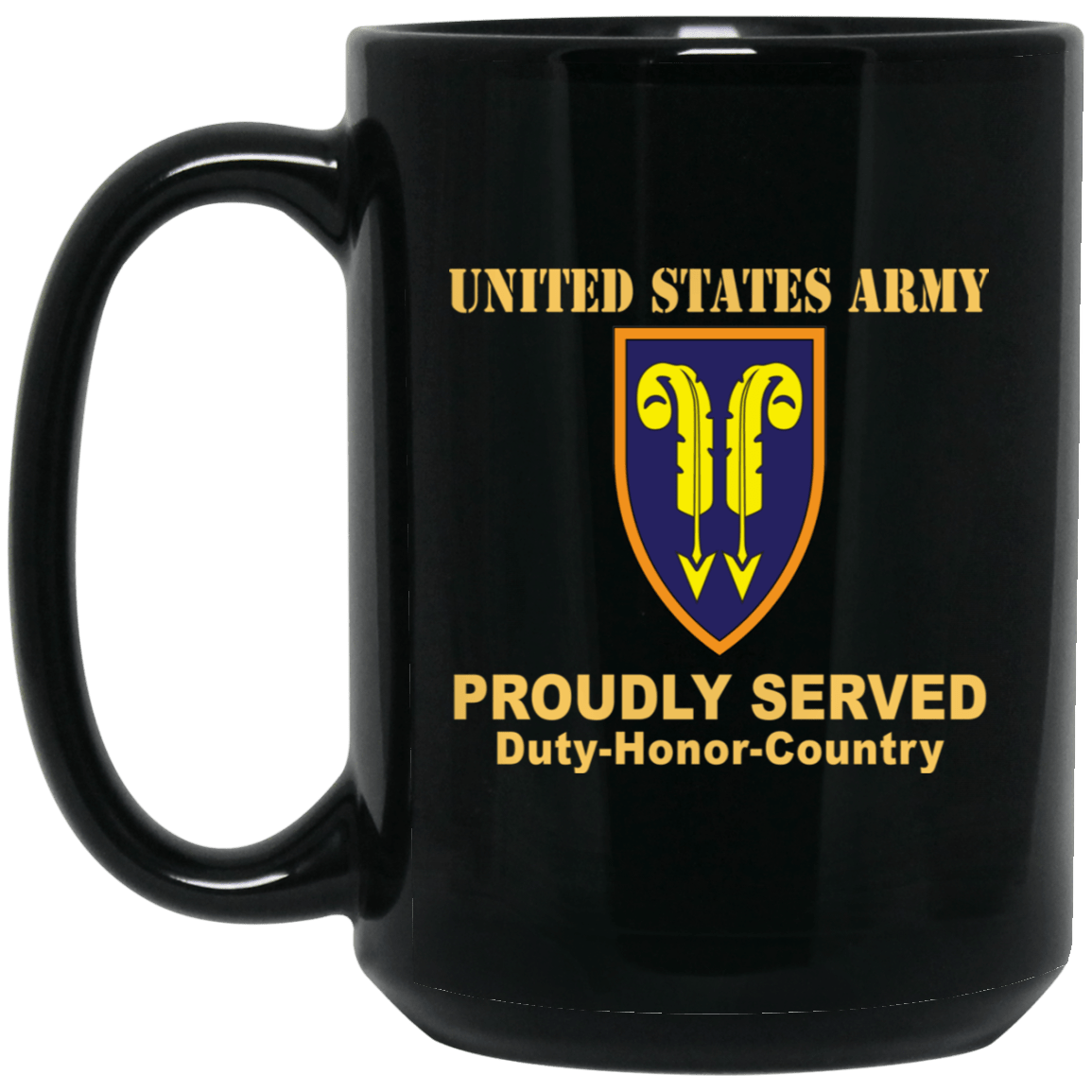 US ARMY 22ND SUPPORT COMMAND - 11 oz - 15 oz Black Mug-Mug-Army-CSIB-Veterans Nation