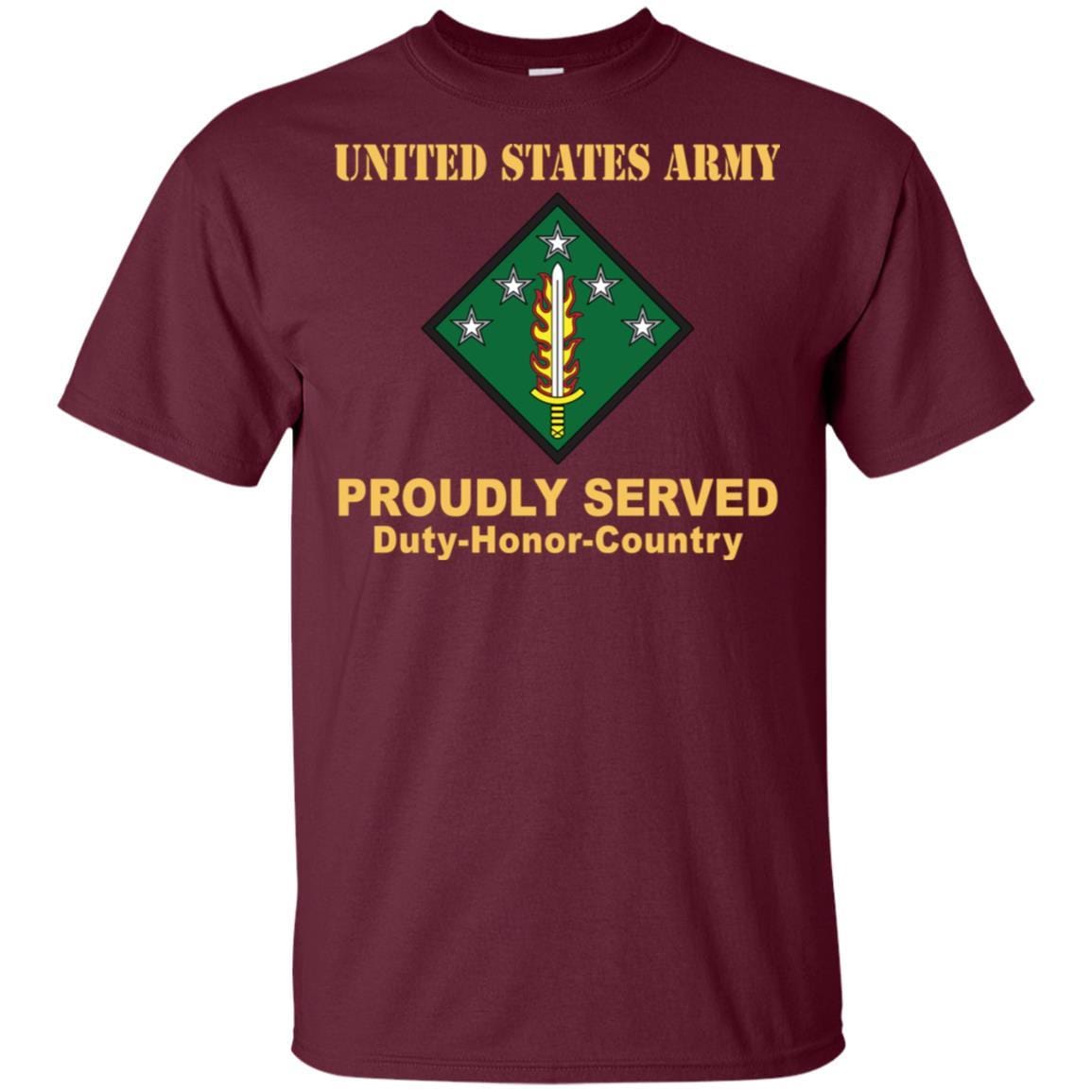 US ARMY 20TH SUPPORT COMMAND (CBRNE)- Proudly Served T-Shirt On Front For Men-TShirt-Army-Veterans Nation