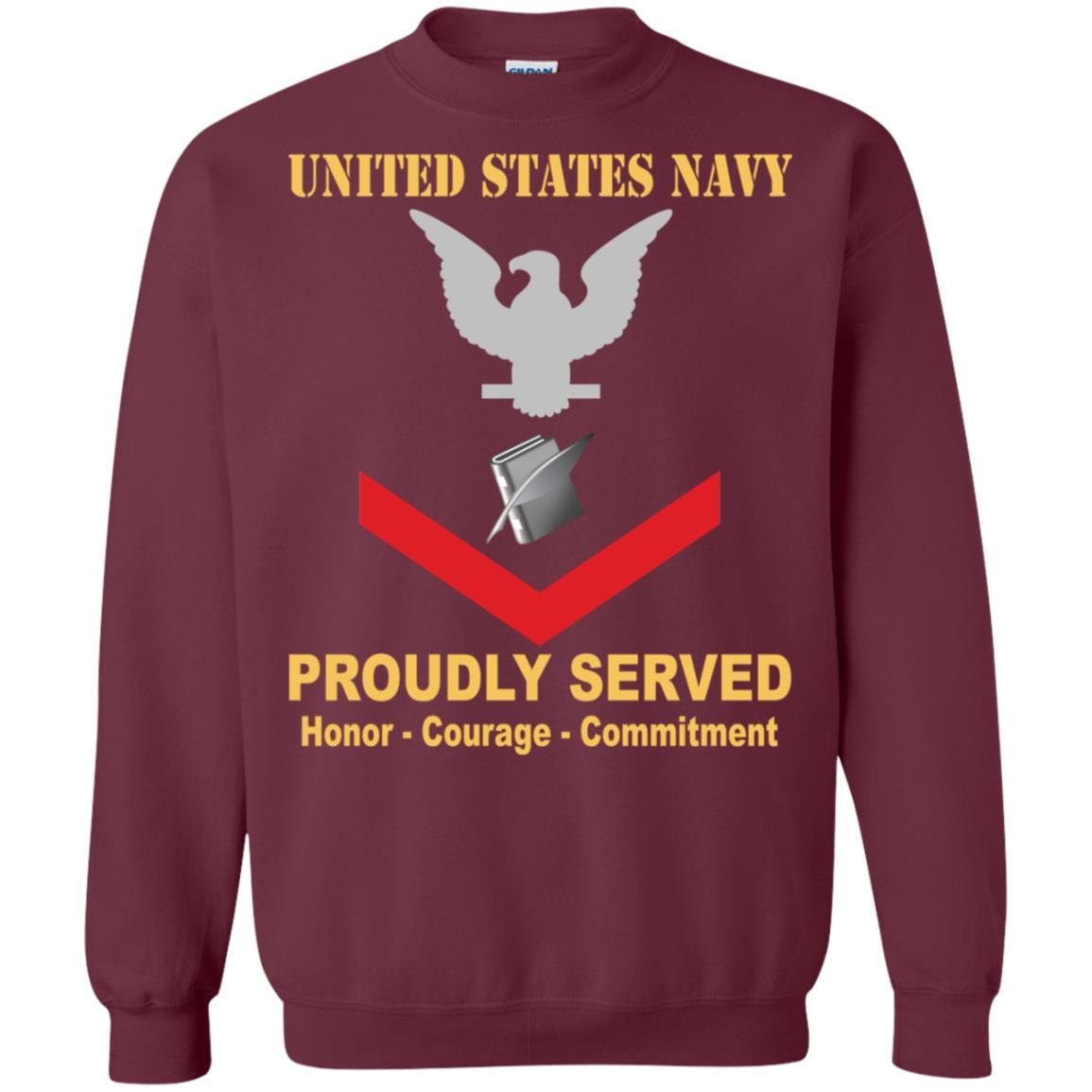 Navy Personnel Specialist Navy PS E-4 Rating Badges Proudly Served T-Shirt For Men On Front-TShirt-Navy-Veterans Nation