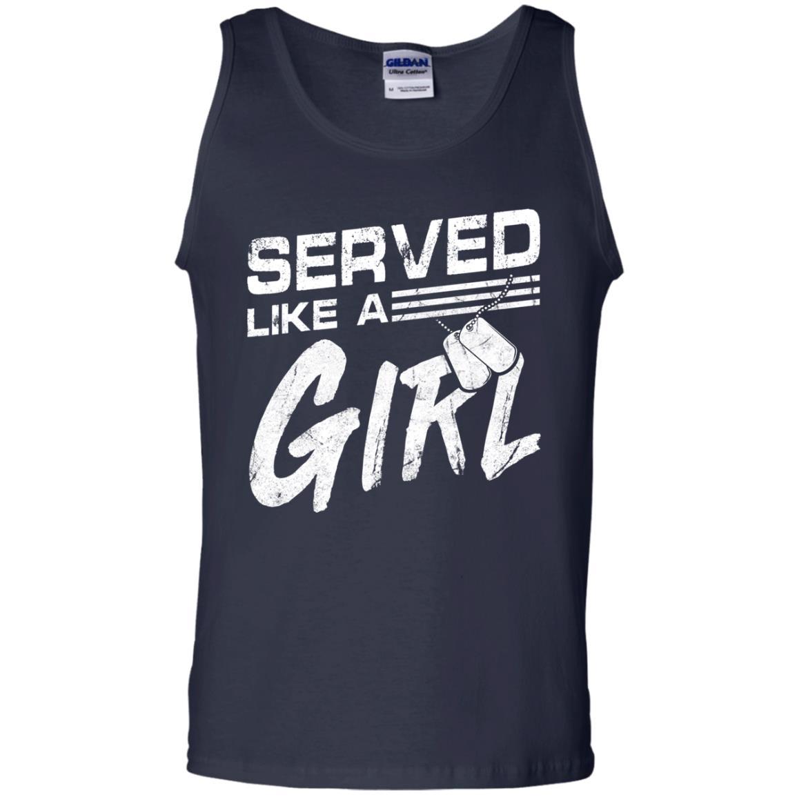Military T-Shirt "Female Veterans Served Like A Girl Women On" Front-TShirt-General-Veterans Nation