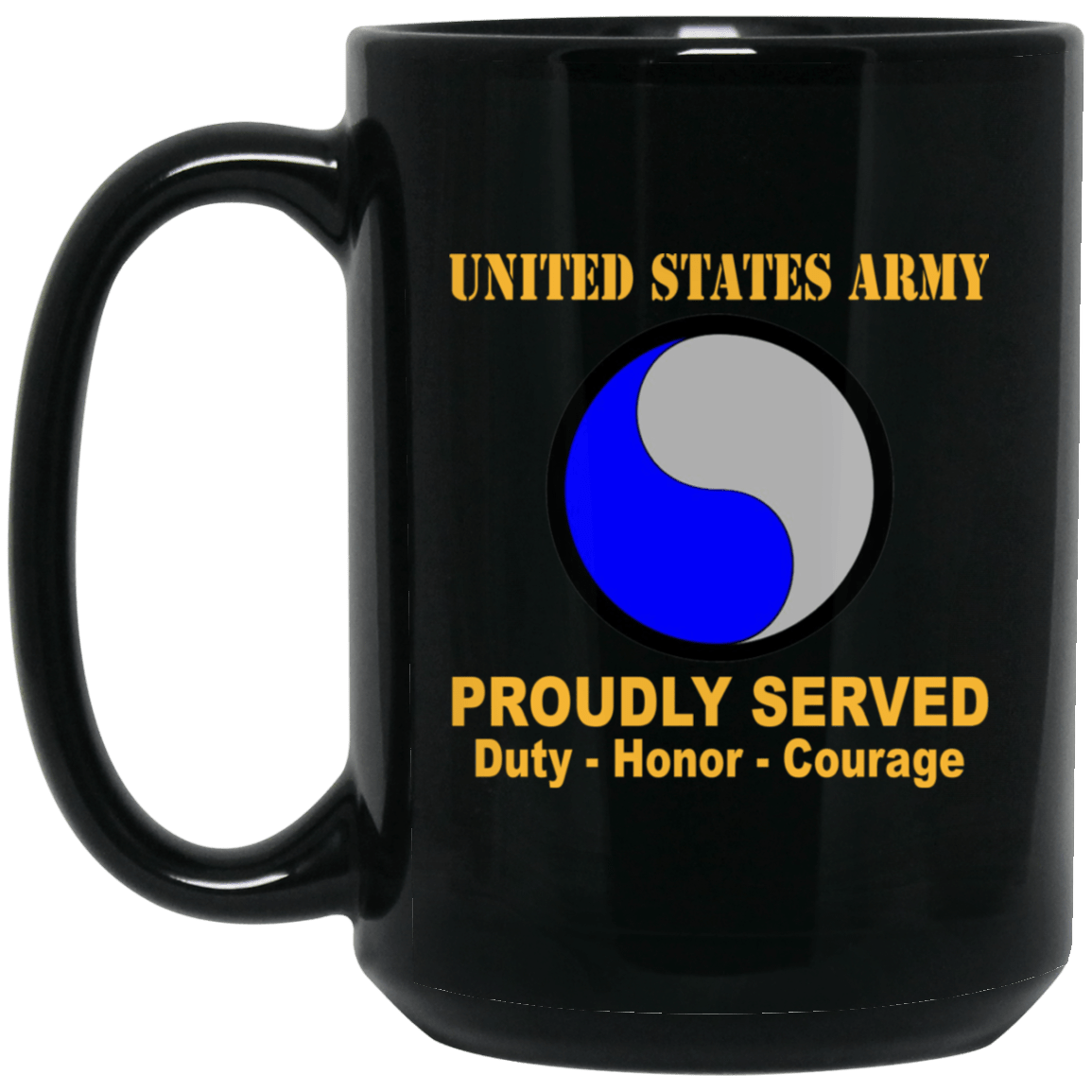 U.S. Army 29th Infantry Division 11 oz - 15 oz Black Mug-Mug-Army-CSIB-Veterans Nation