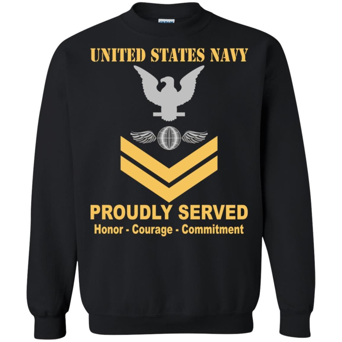 Navy Aviation Electricians Mate Navy AE E-5 Rating Badges Proudly Served T-Shirt For Men On Front-TShirt-Navy-Veterans Nation