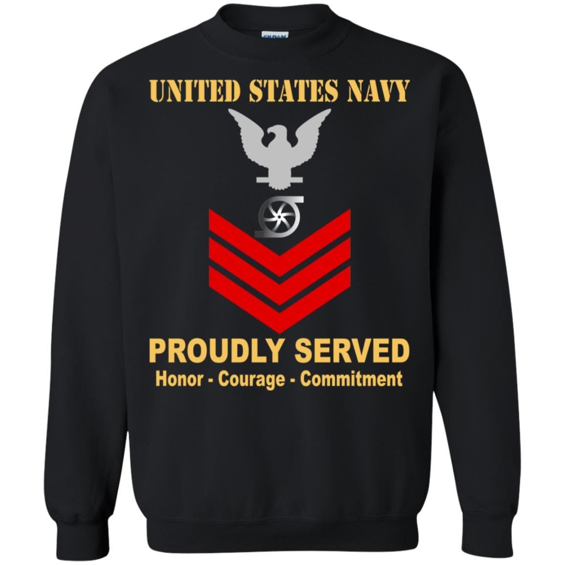 Navy Gas Turbine Systems Technician Navy GS E-6 Rating Badges Proudly Served T-Shirt For Men On Front-TShirt-Navy-Veterans Nation