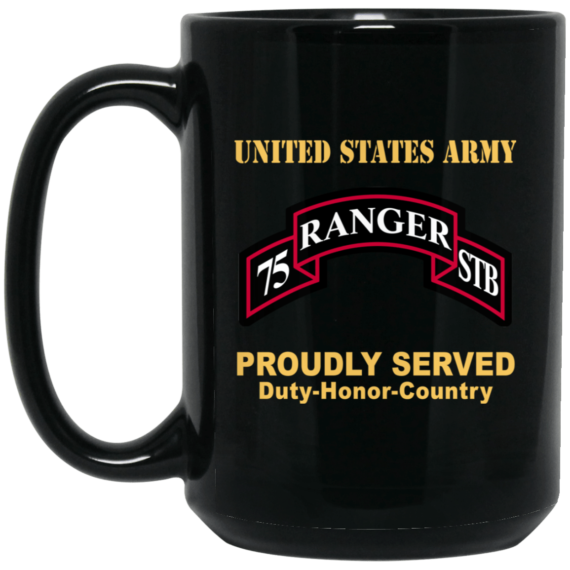 US ARMY 75TH RANGER REGIMENT SPECIALITY TROOPS BATTALION - 11 oz - 15 oz Black Mug-Mug-Army-CSIB-Veterans Nation