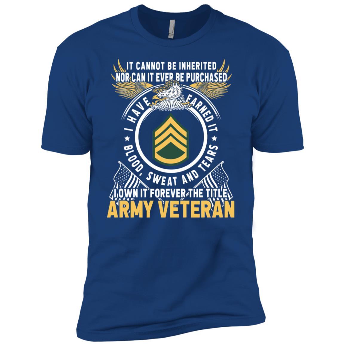 US Army E-6 Staff Sergeant E6 SSG Noncommissioned Officer T-Shirt on Front-TShirt-Army-Veterans Nation