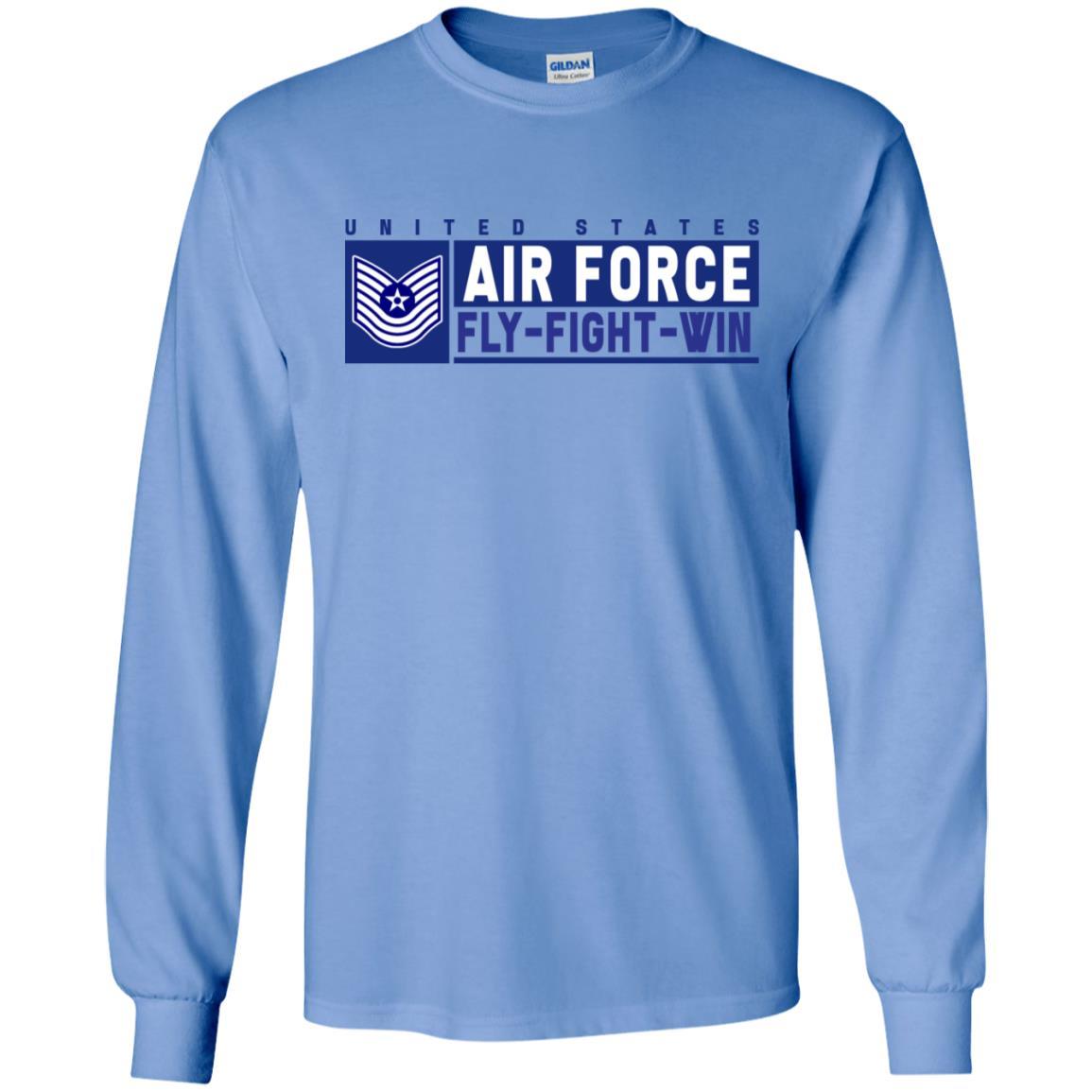 US Air Force E-7 Master Sergeant Old Style Fly - Fight - Win T-Shirt On Front For Men-TShirt-USAF-Veterans Nation