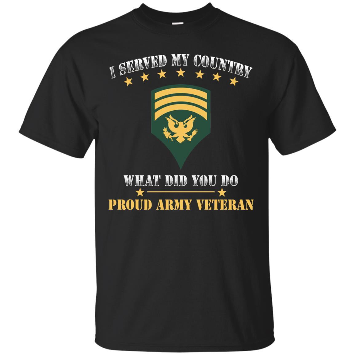 US Army E-7 SPC E7 Specialist Ranks Men Front T Shirt - Proud US Army Veteran-TShirt-Army-Veterans Nation