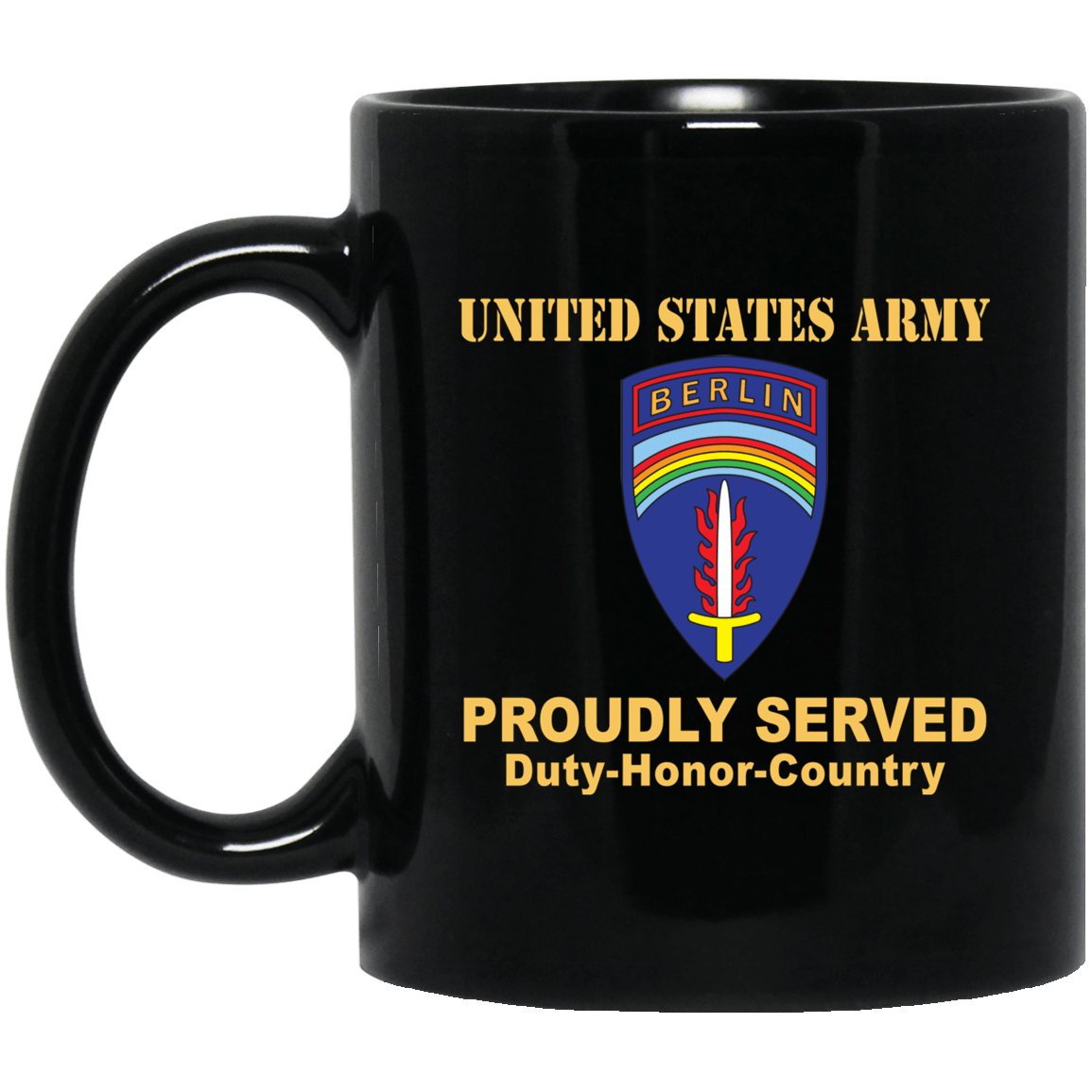 US ARMY BERLIN COMMAND- 11 oz - 15 oz Black Mug-Mug-Army-CSIB-Veterans Nation