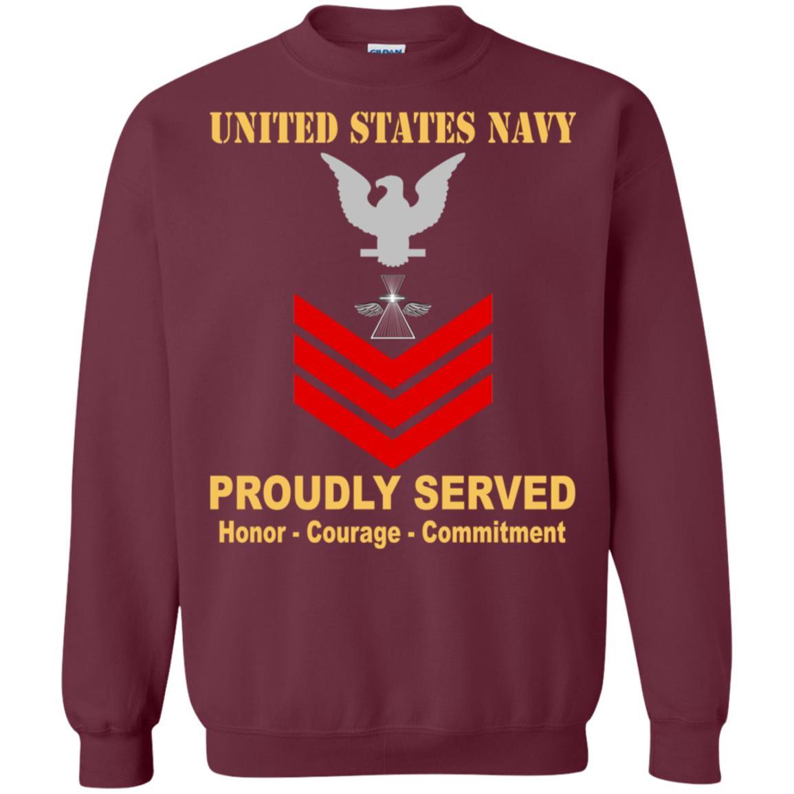 US Navy Photographer's Mate Navy PH E-6 Rating Badges Proudly Served T-Shirt For Men On Front-TShirt-Navy-Veterans Nation