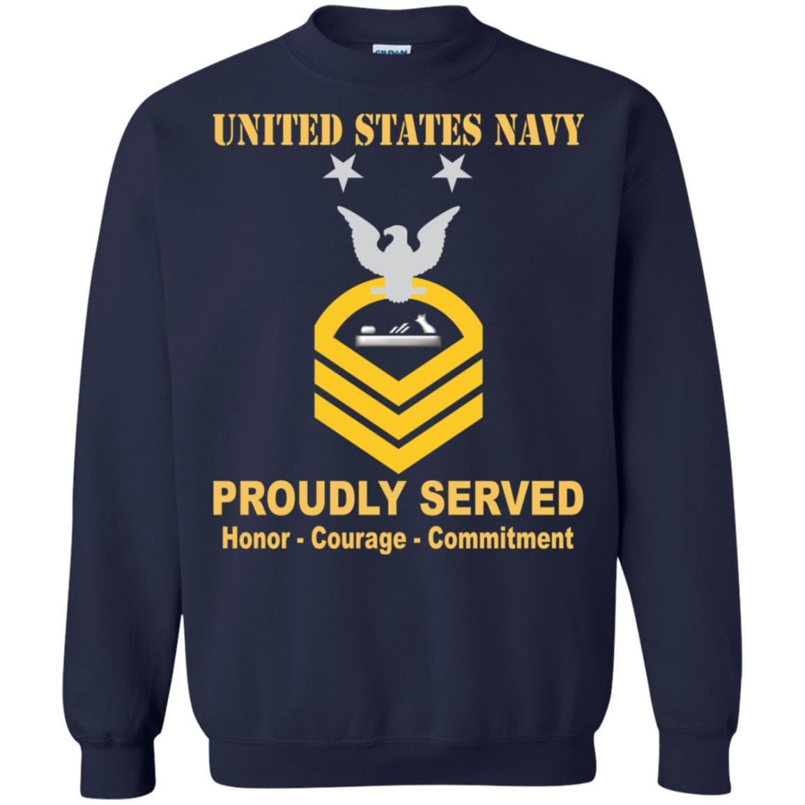 Navy Patternmaker Navy PM E-9 Rating Badges Proudly Served T-Shirt For Men On Front-TShirt-Navy-Veterans Nation