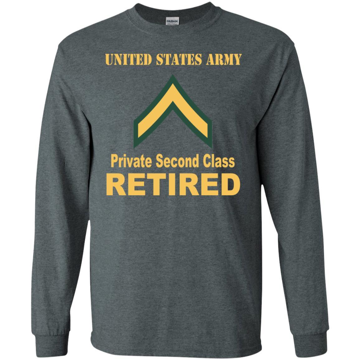 Army E-2 PV2 E2 Private Second Class Enlisted Soldier Retired Men T Shirt On Front-TShirt-Army-Veterans Nation