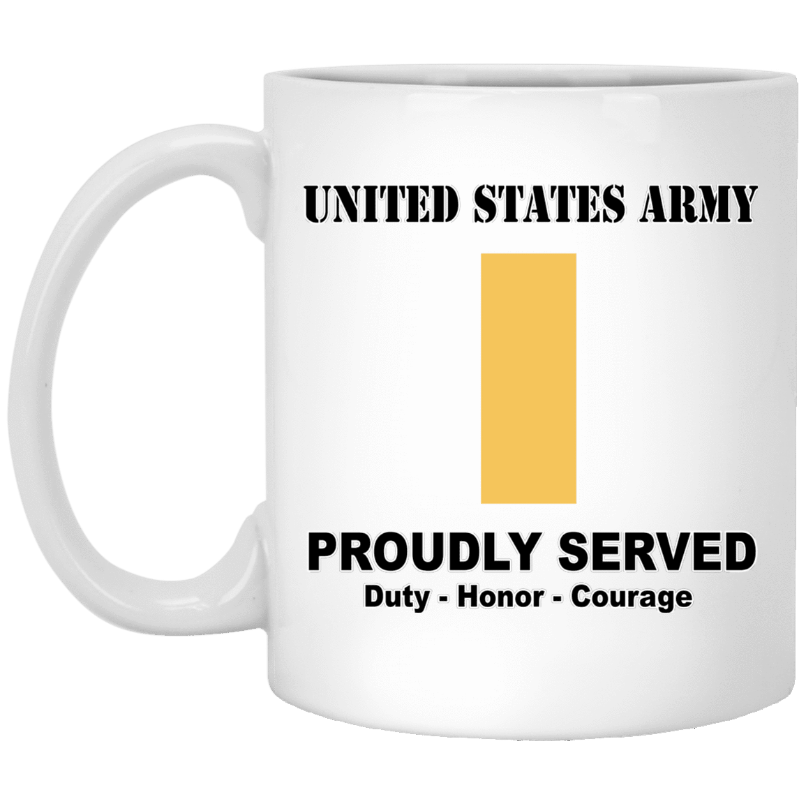 US Army Insignia Proudly Served Duty - Honor - Courage White Coffee Mug 11oz-Mug-Army-Veterans Nation