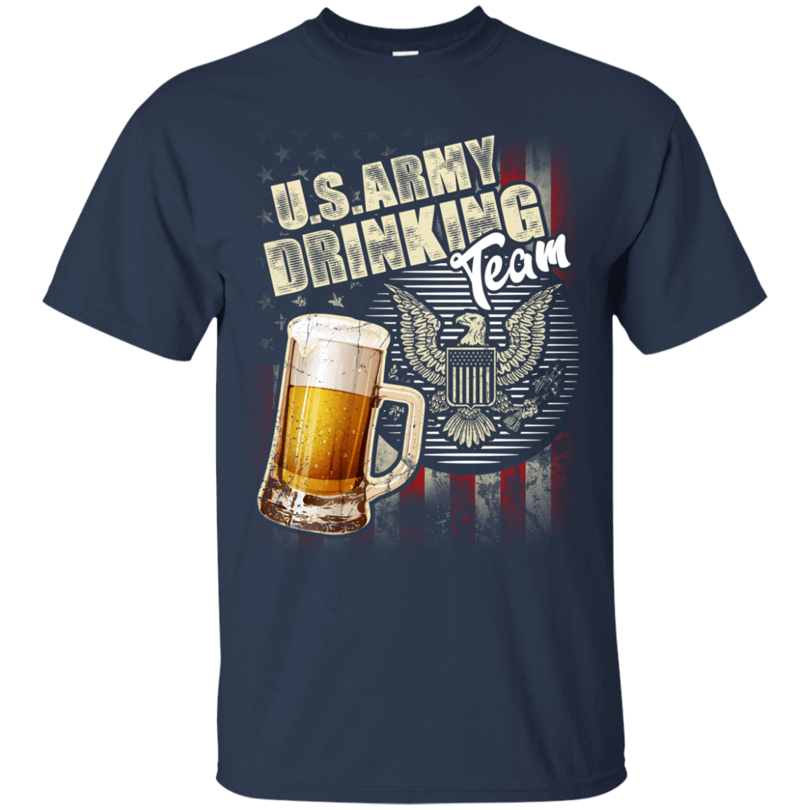 US Army Drinking Bear Team Front T Shirts-TShirt-Army-Veterans Nation