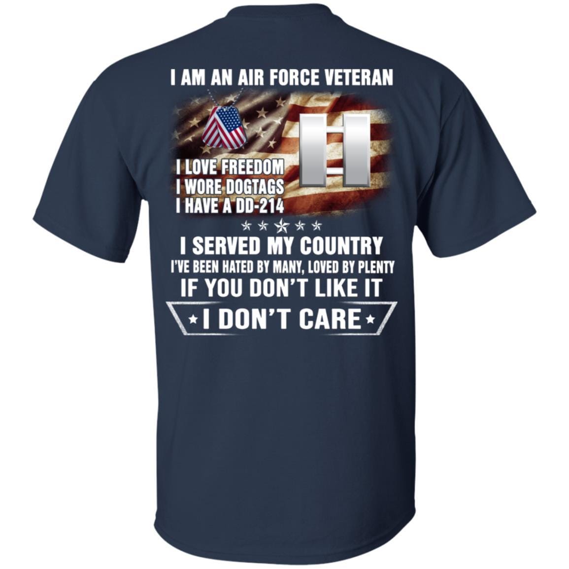 I Am An Air Force O-3 Captain Capt O3 Commissioned Officer Ranks Veteran T-Shirt On Back-TShirt-USAF-Veterans Nation