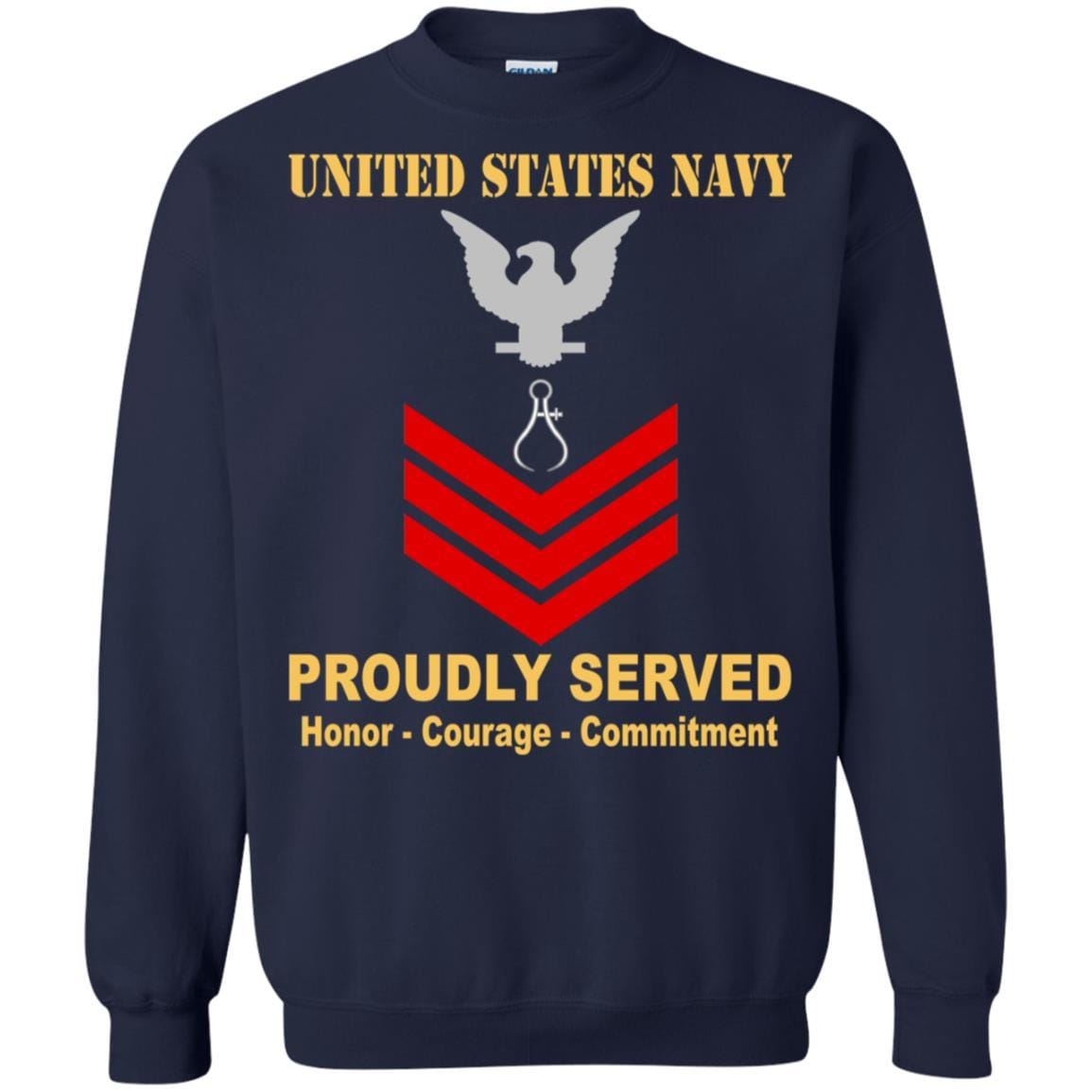 Navy Instrumentman Navy IM E-6 Rating Badges Proudly Served T-Shirt For Men On Front-TShirt-Navy-Veterans Nation