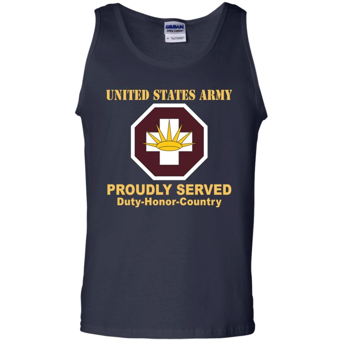 US ARMY 8TH MEDICAL BRIGADE- Proudly Served T-Shirt On Front For Men-TShirt-Army-Veterans Nation