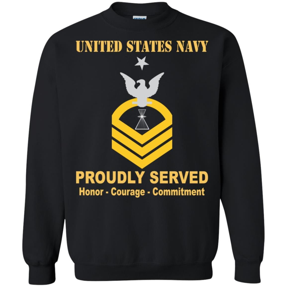 U.S Navy Aviation Photographer's Mate PH E-8 Rating Badges Proudly Served T-Shirt For Men On Front-TShirt-Navy-Veterans Nation